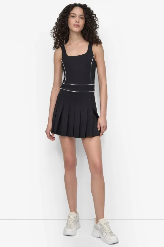 DRESS WITH BUILT IN BIKE SHORT AND BRA WITH REMOVABLE PADS sold by DKNY