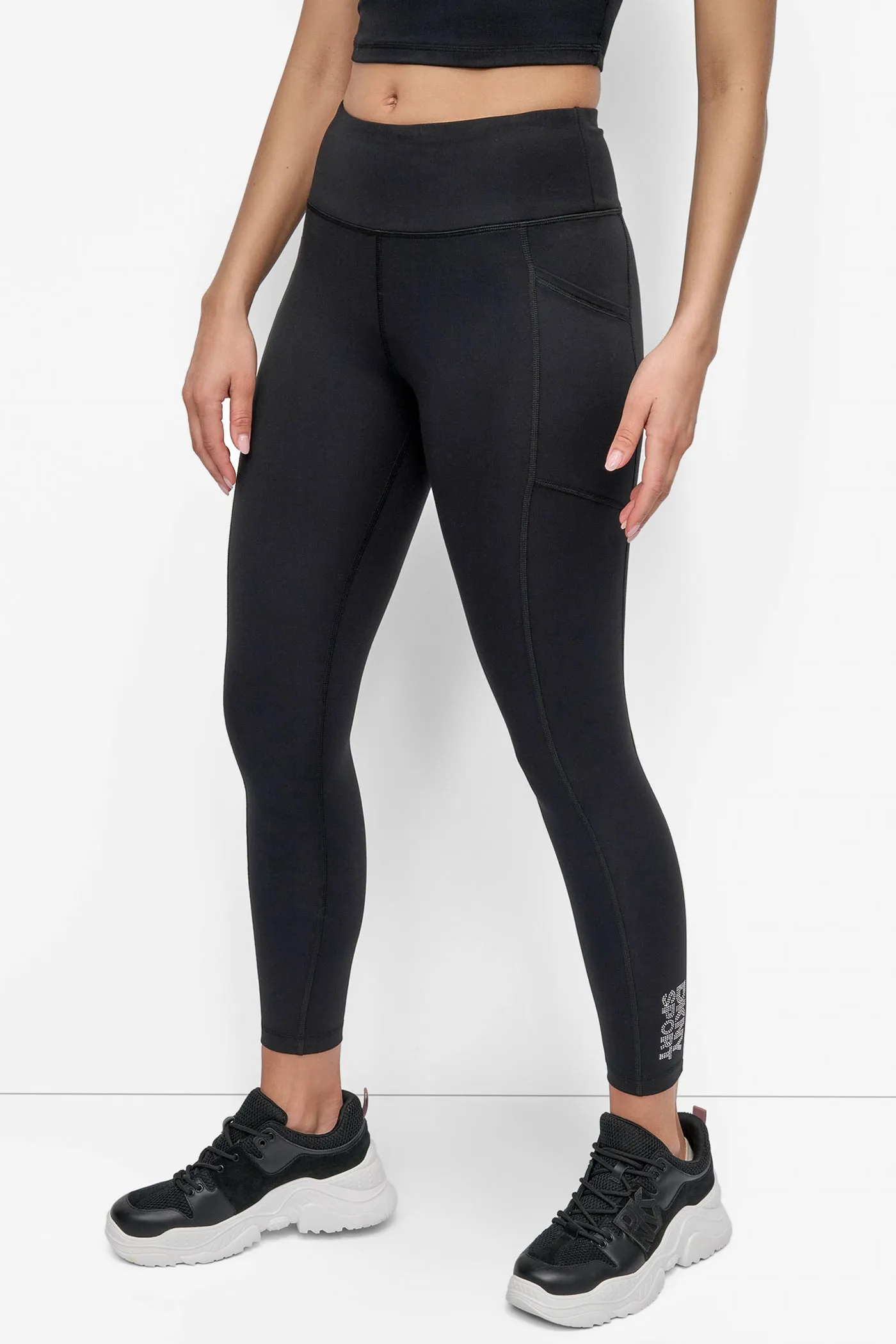 LOGO-EMBELLISHED 7/8-LENGTH LEGGING sold by DKNY