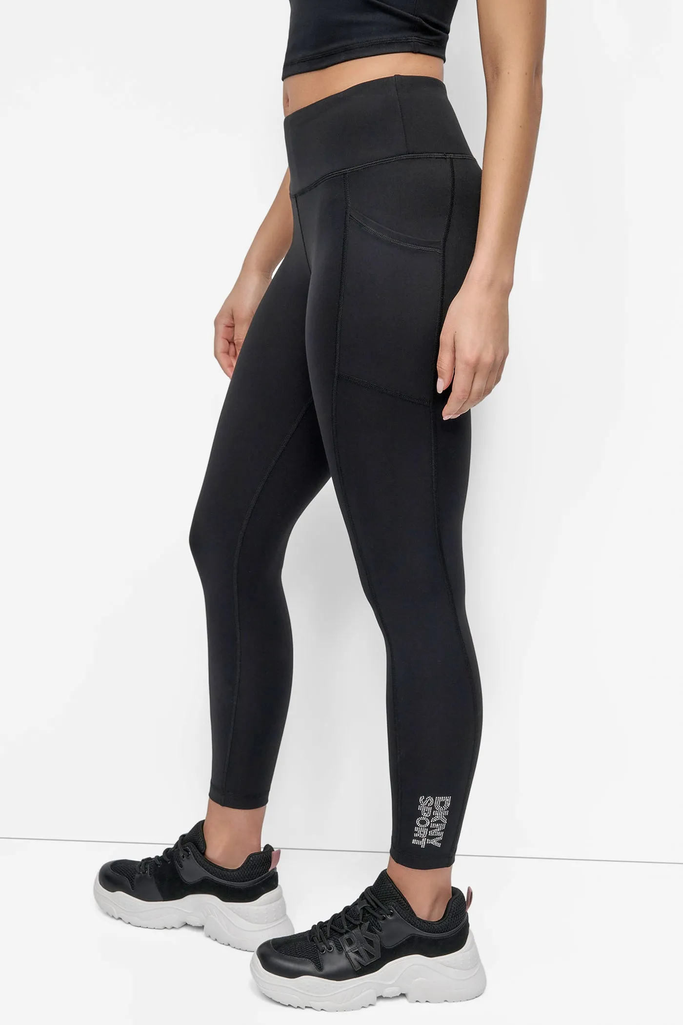 LOGO-EMBELLISHED 7/8-LENGTH LEGGING sold by DKNY product image thumbnail 3