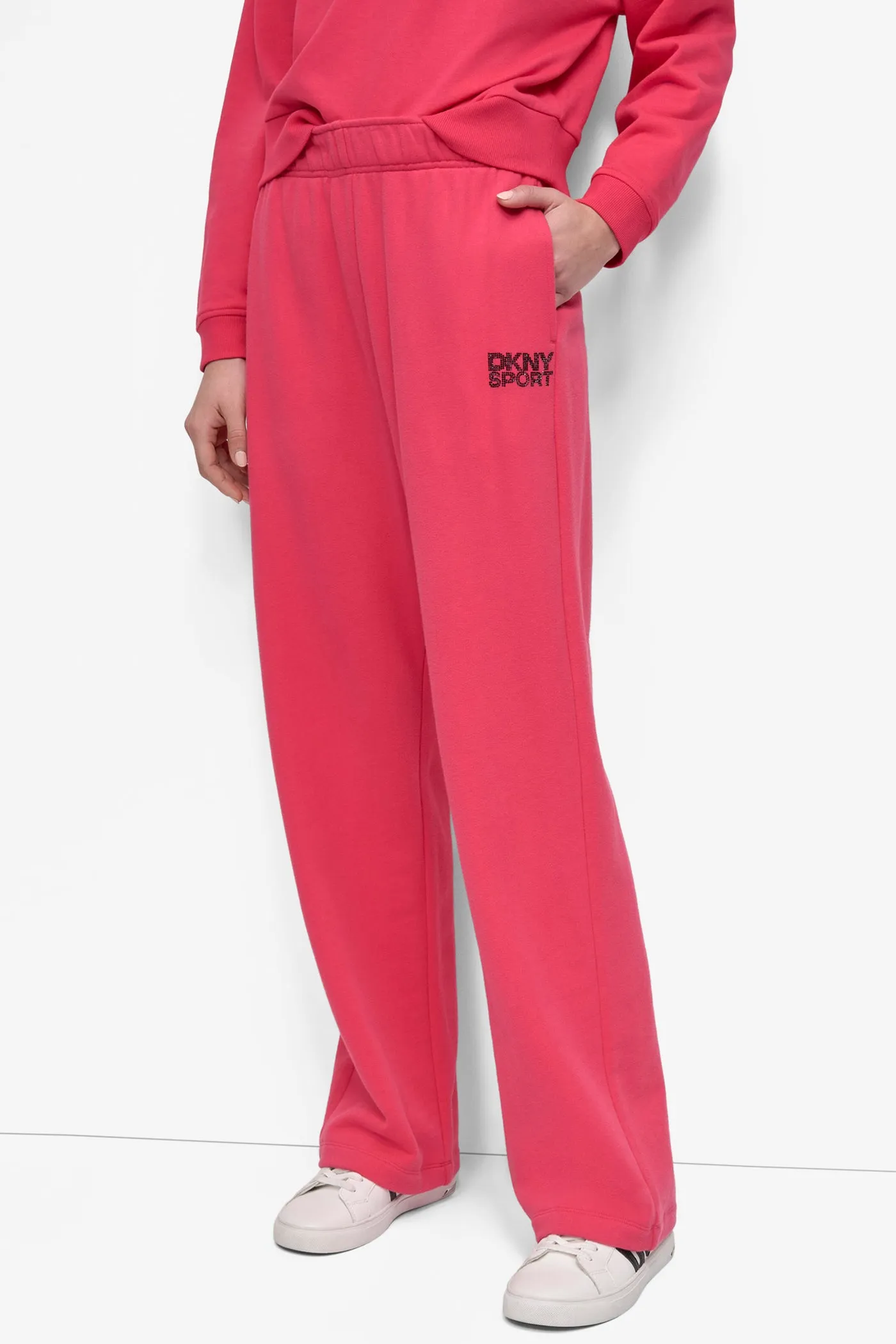 EXTRA HIGH-RISE LOGO-EMBELLISHED SWEATPANT sold by DKNY