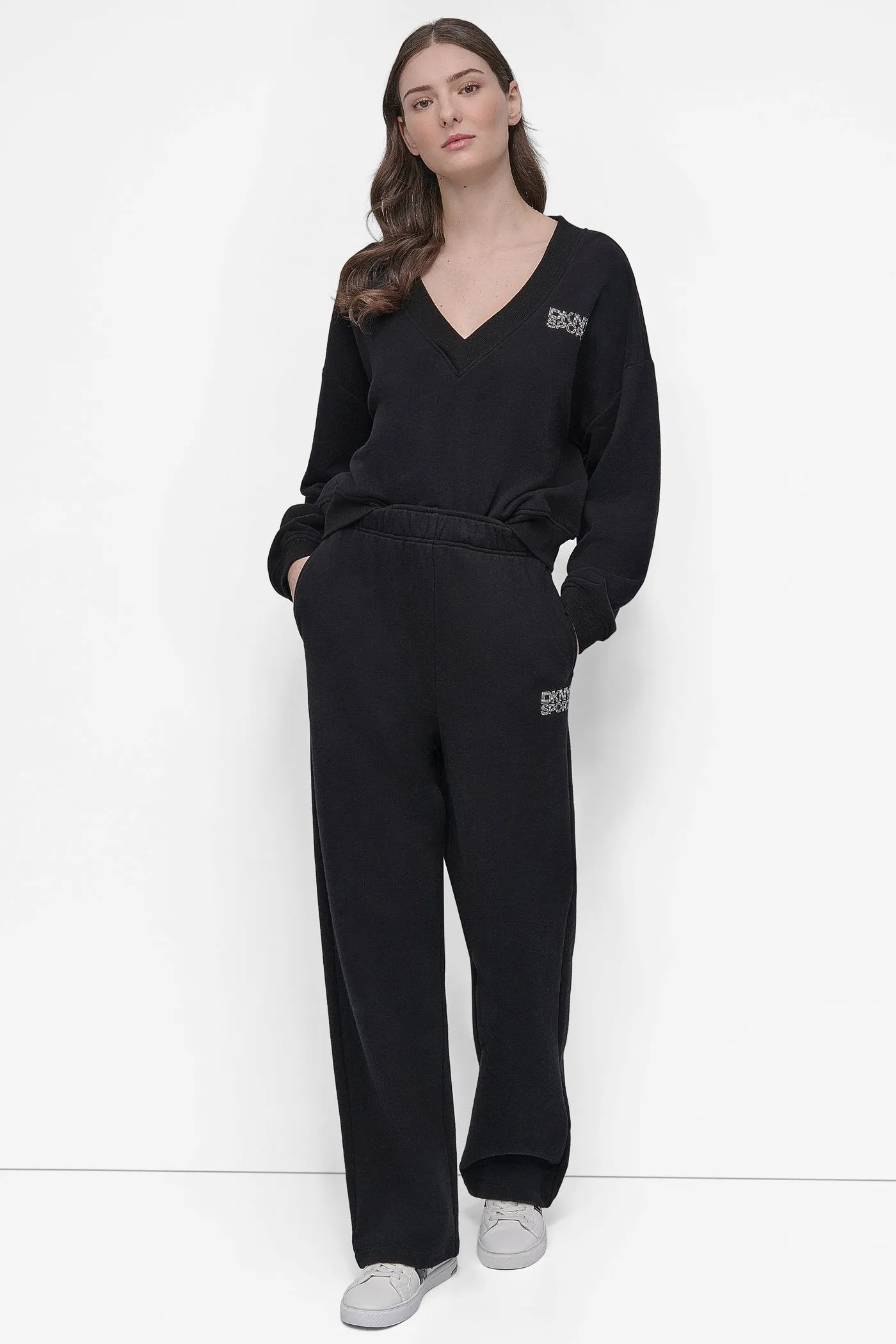 EXTRA HIGH-RISE LOGO-EMBELLISHED SWEATPANT sold by DKNY product image thumbnail 5
