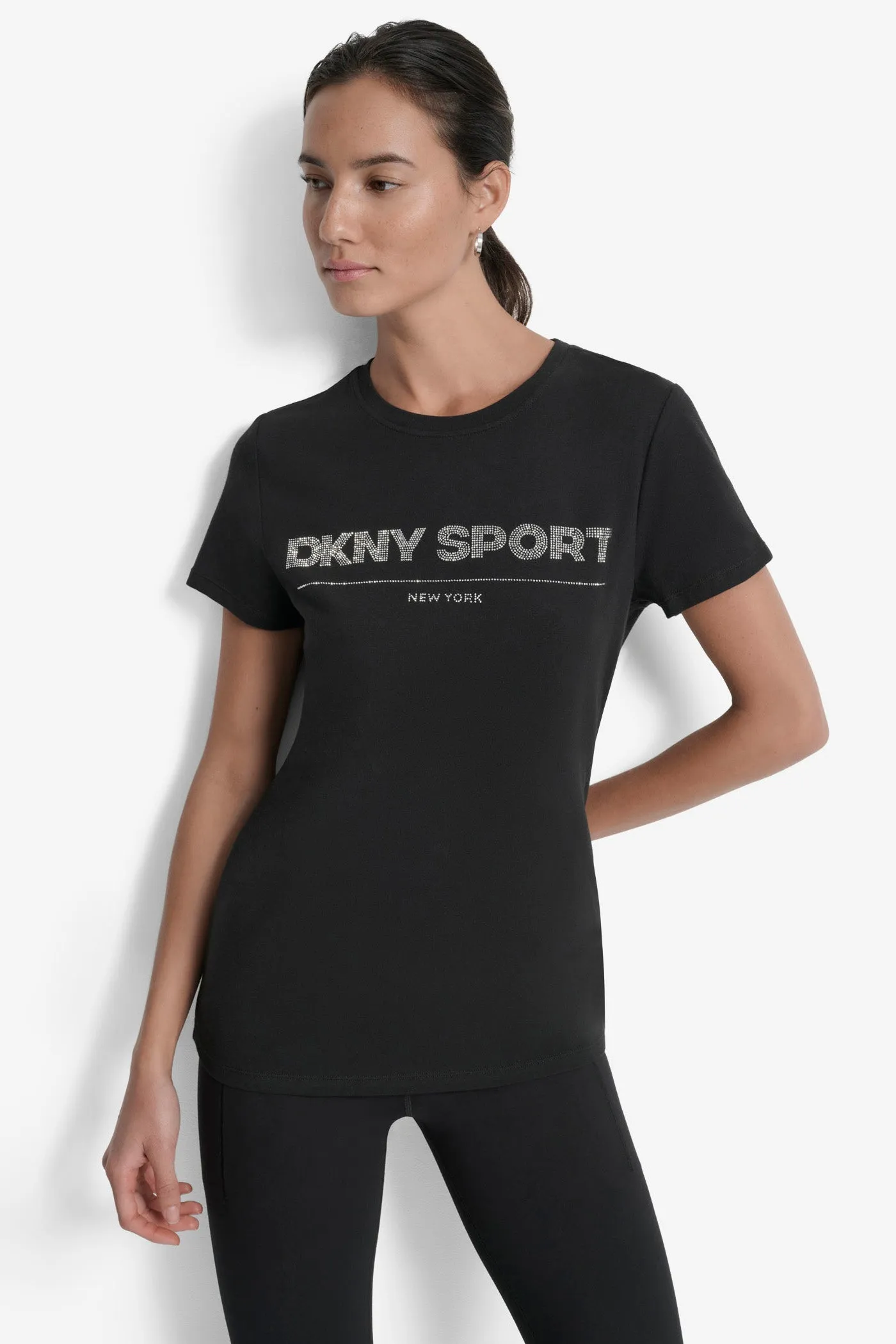 LOGO-EMBELLISHED TEE sold by DKNY
