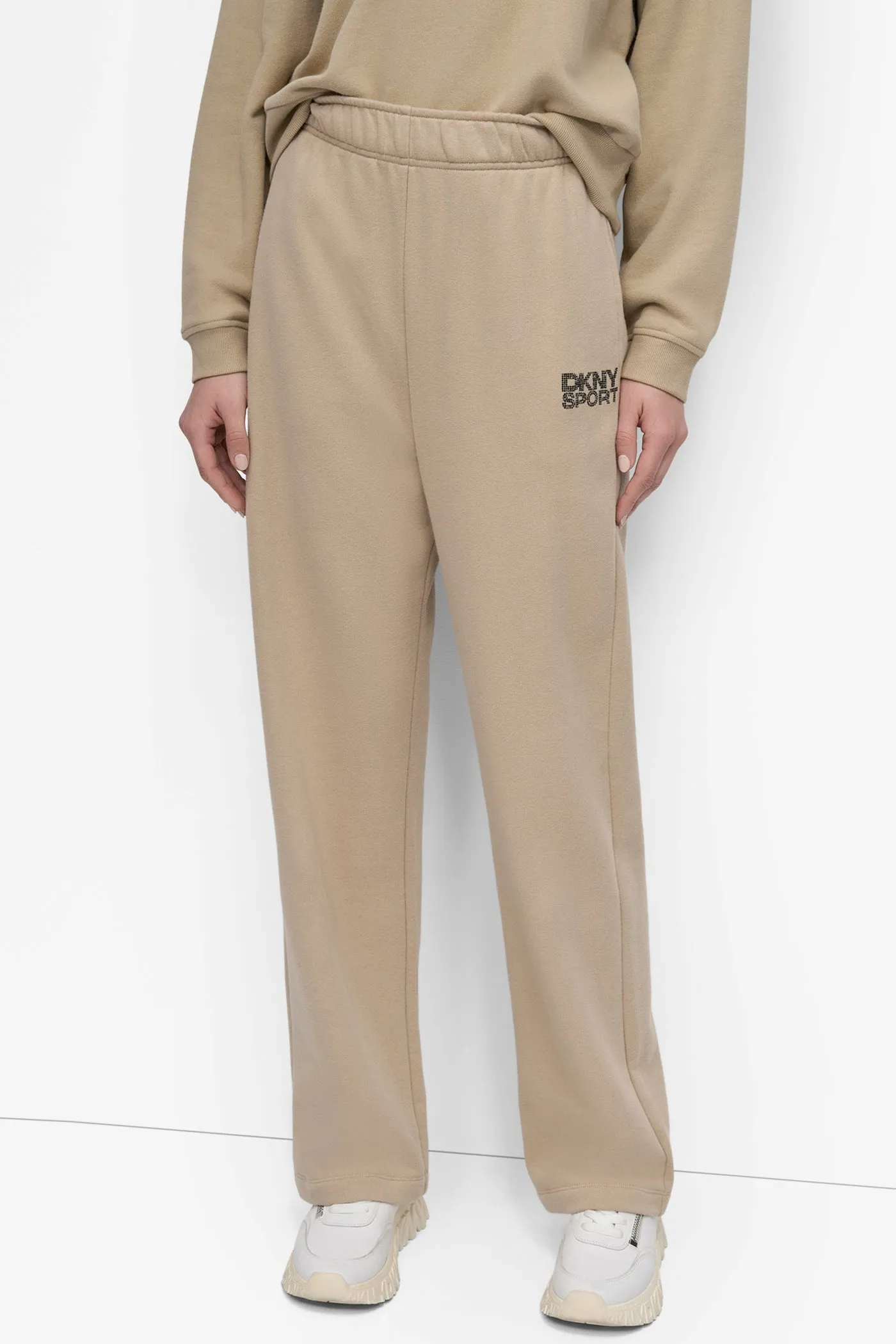 EXTRA HIGH-RISE LOGO-EMBELLISHED SWEATPANT sold by DKNY