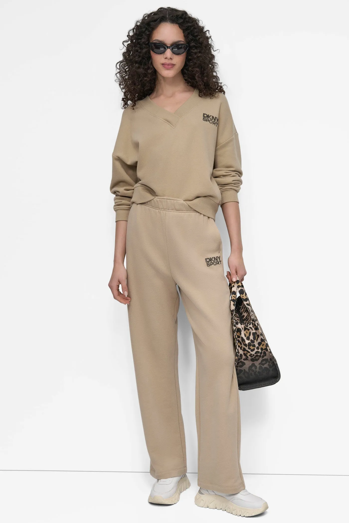 EXTRA HIGH-RISE LOGO-EMBELLISHED SWEATPANT sold by DKNY product image thumbnail 5
