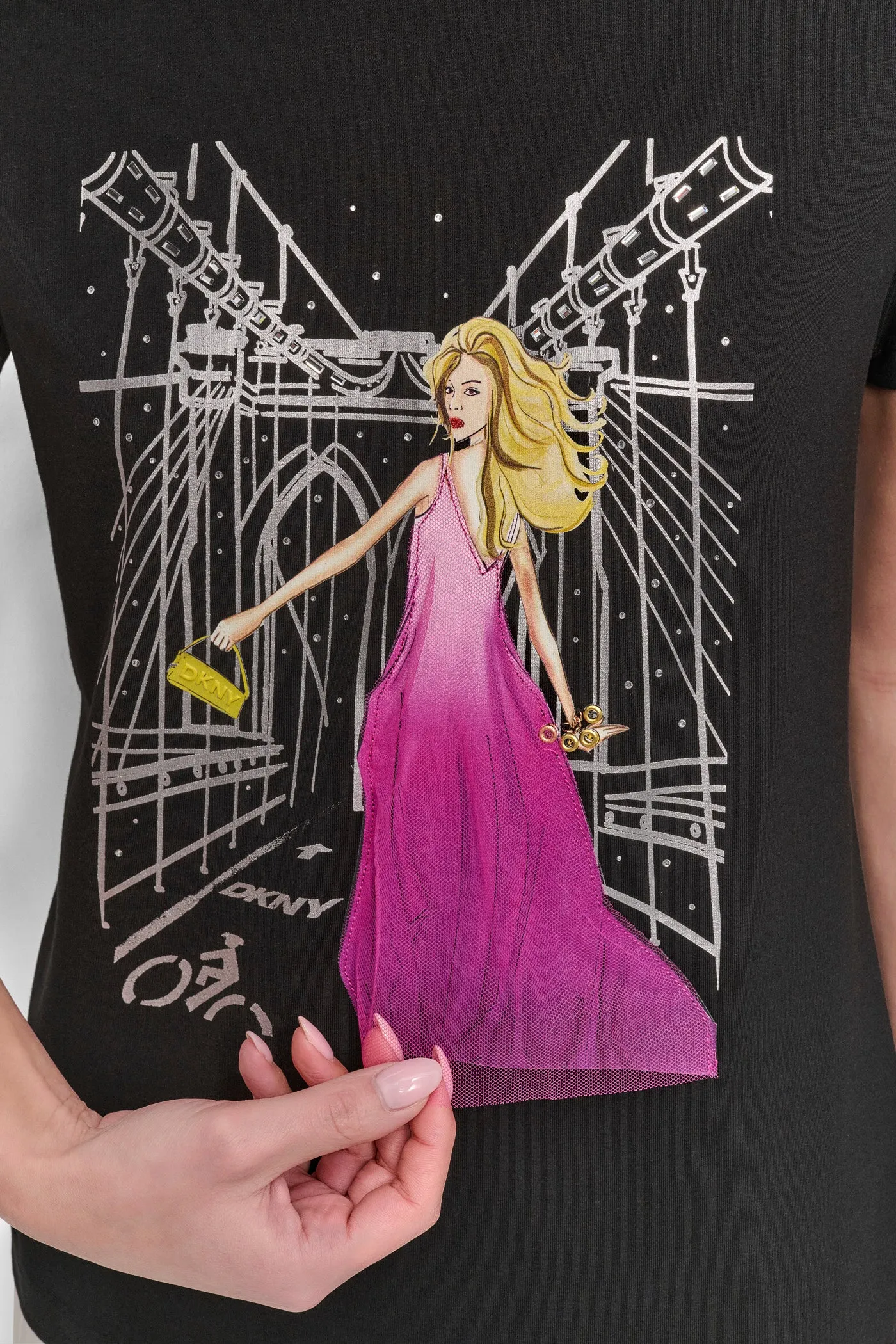 BROOKLYN BRIDGE EMBELLISHED TEE sold by DKNY product image thumbnail 4