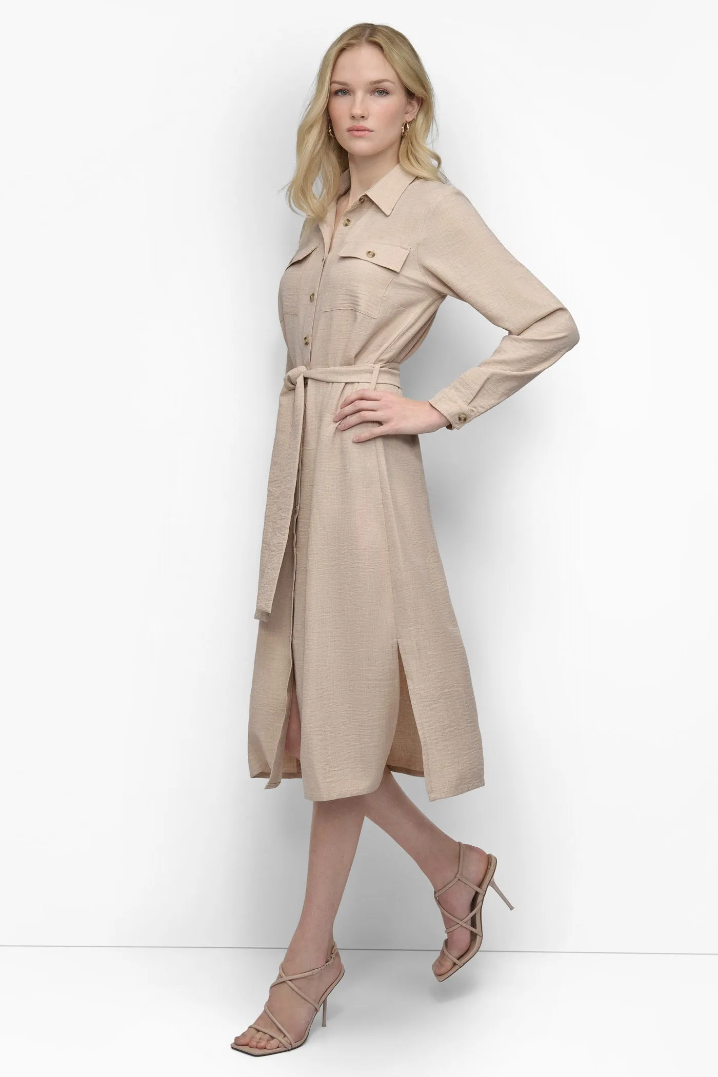 COLLARED BUTTON DRESS sold by DKNY product image thumbnail 3