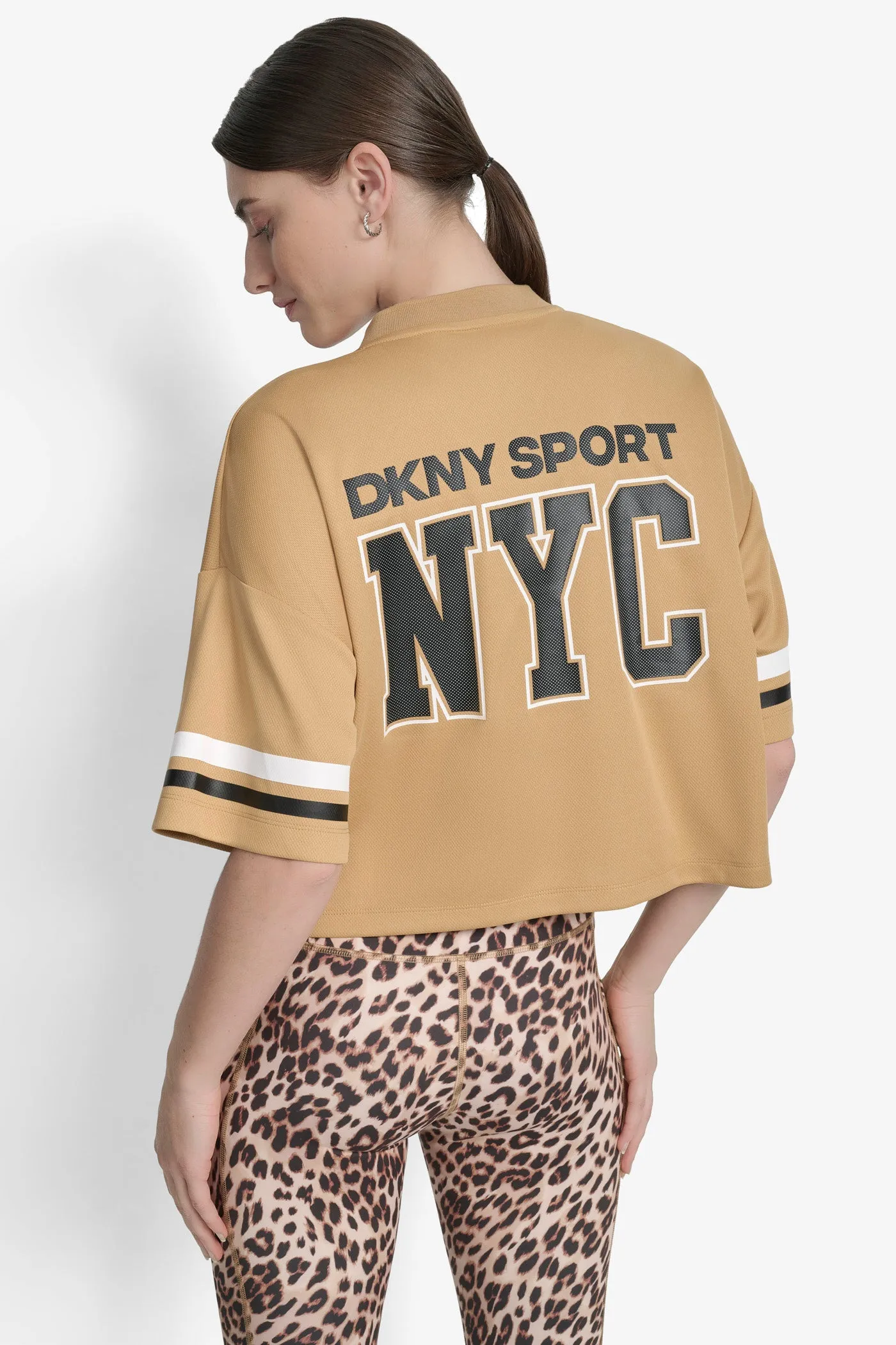 CROPPED VARSITY LOGO JERSEY TEE sold by DKNY product image thumbnail 2