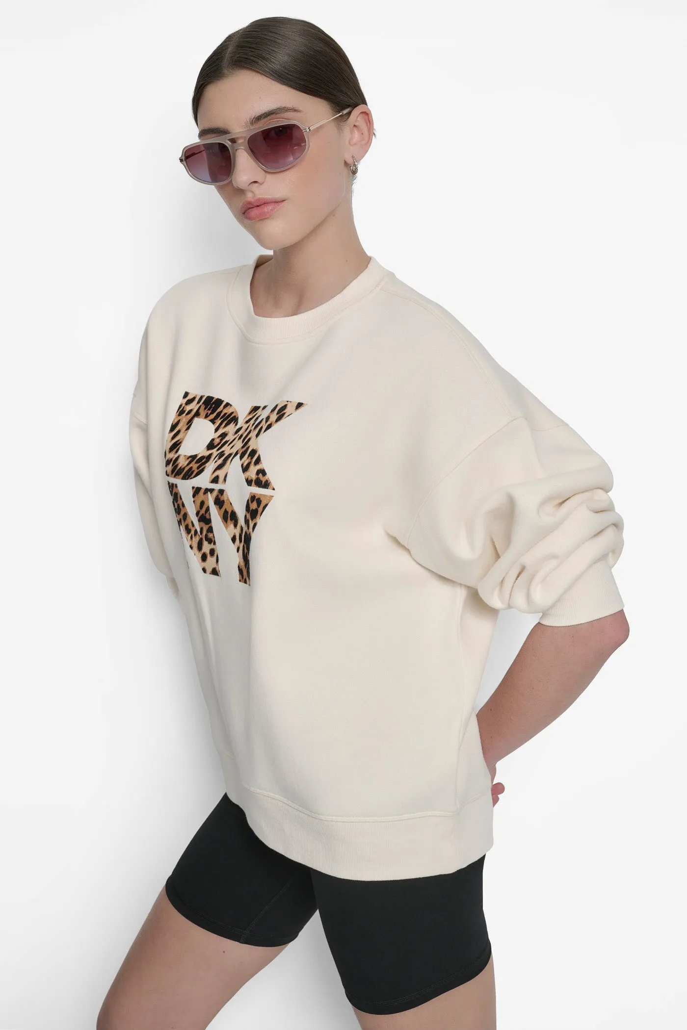 DKNY STACKED ANIMAL PRINT FLOCKING LOGO LONGLINE sold by DKNY product image thumbnail 3