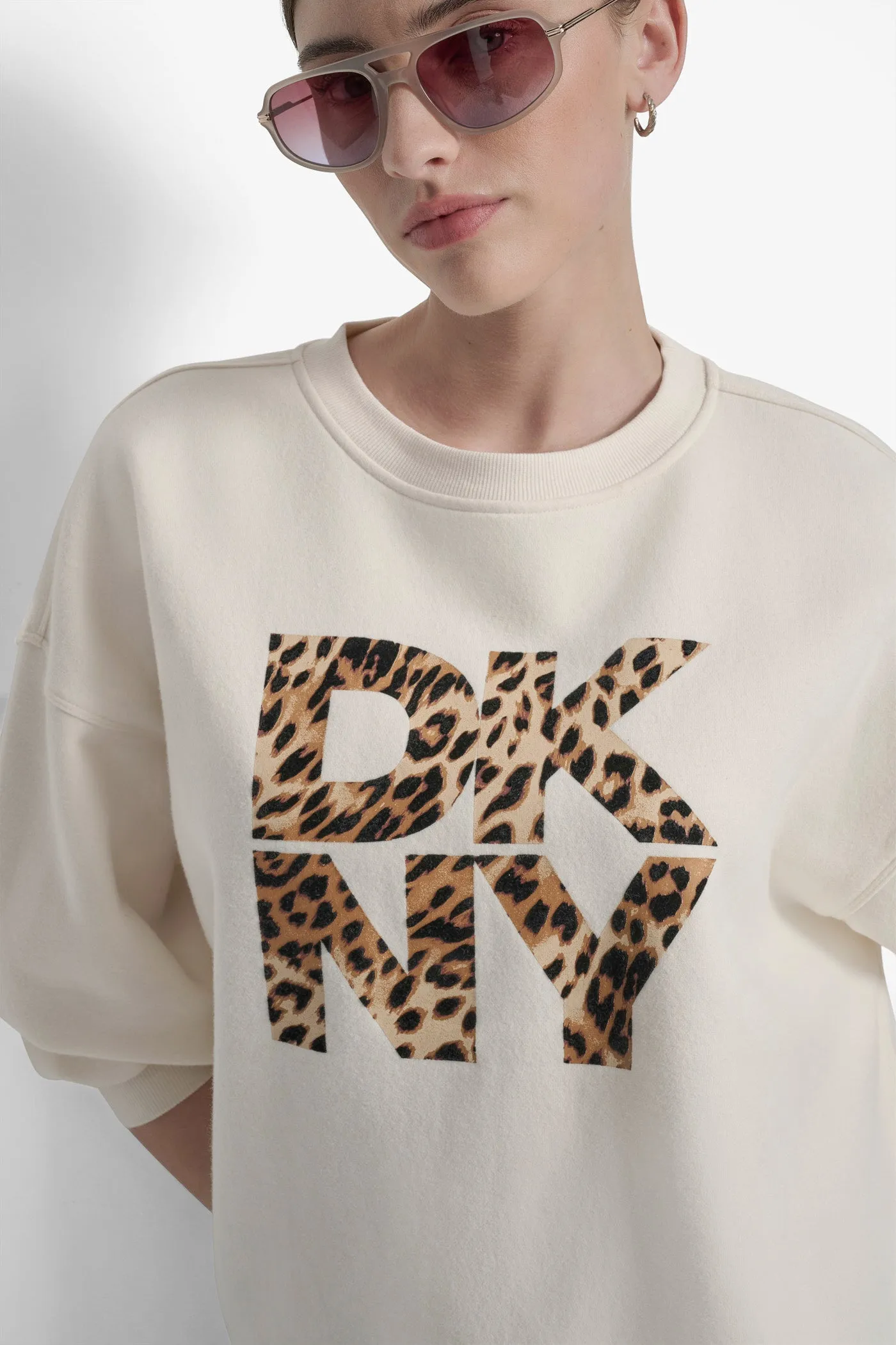 DKNY STACKED ANIMAL PRINT FLOCKING LOGO LONGLINE sold by DKNY product image thumbnail 5