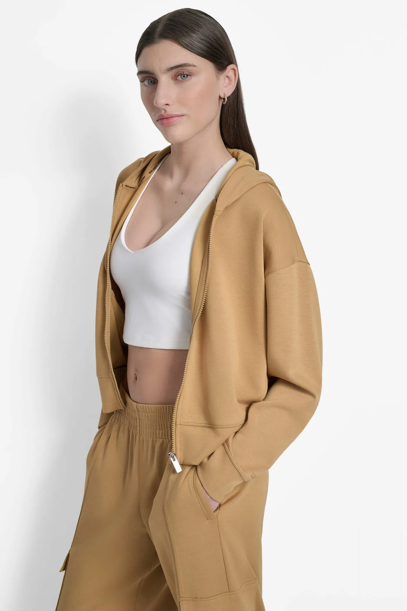 LOGO-EMBELLISHED HOODIE JACKET sold by DKNY product image thumbnail 3