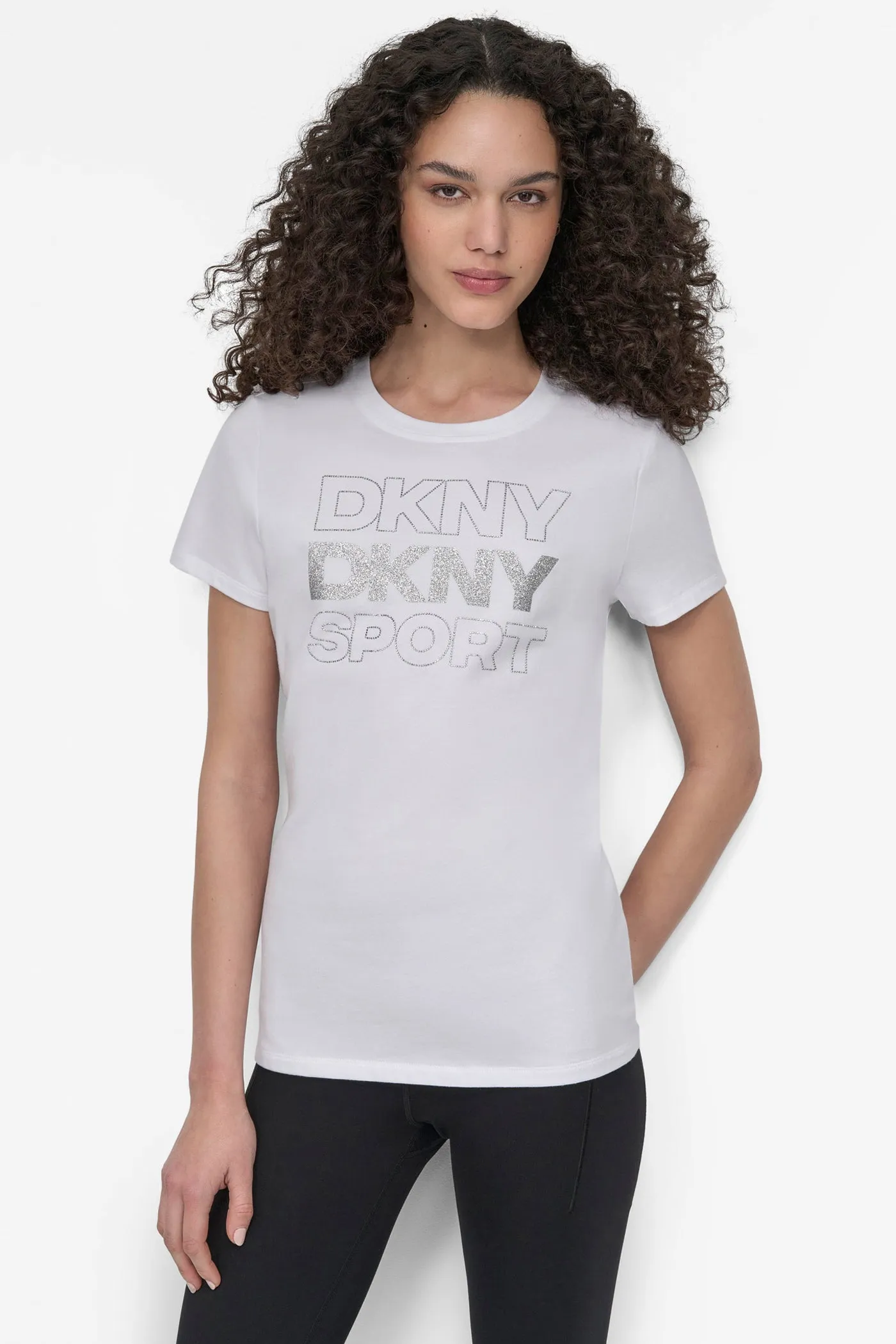 EMBELLISHED LOGO TEE sold by DKNY