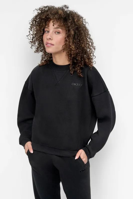 HD SILICONE LOGO CREW NECK PULLOVER WITH V INSET sold by DKNY