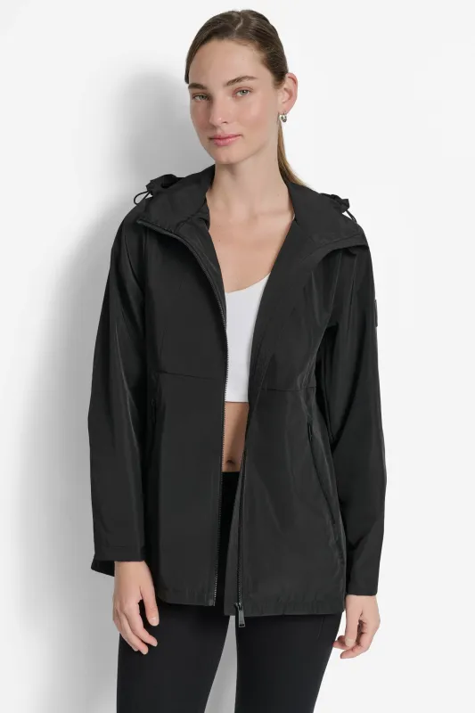 LOGO-EMBELLISHED HOODED JACKET sold by DKNY