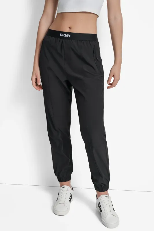 EXTRA HIGH-RISE LOGO-WAIST JOGGER sold by DKNY
