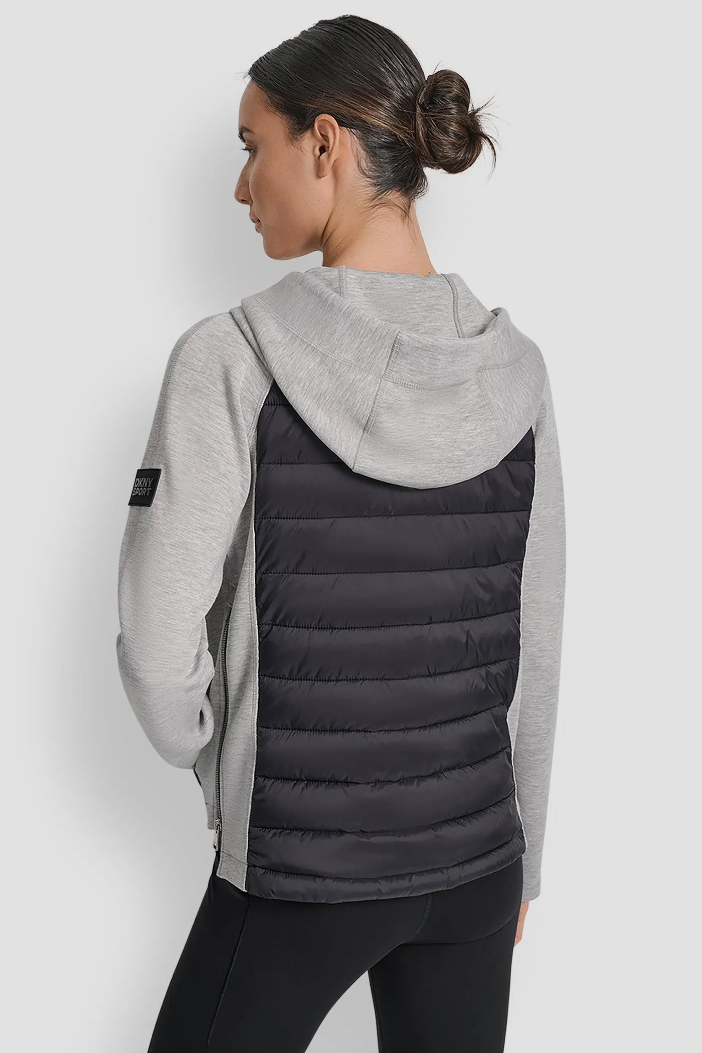 MIXED MEDIA HOODED HI LOW JACKET sold by DKNY product image thumbnail 2