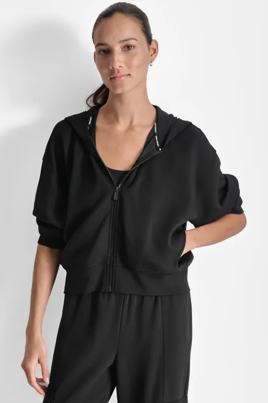 LOGO-EMBELLISHED HOODIE JACKET sold by DKNY