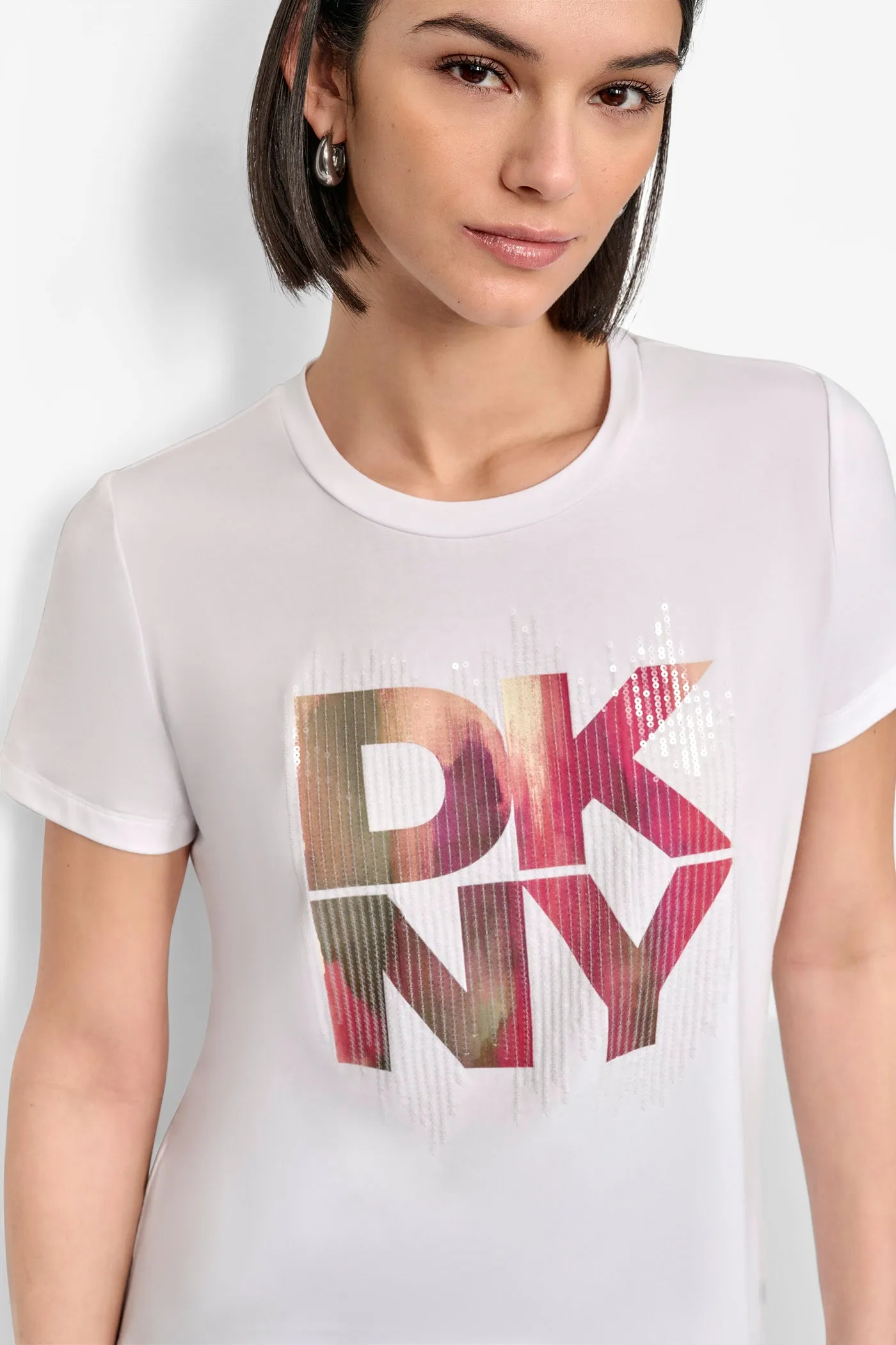 SHORT SLEEVE PRINTED STACK LOGO TEE sold by DKNY product image thumbnail 3
