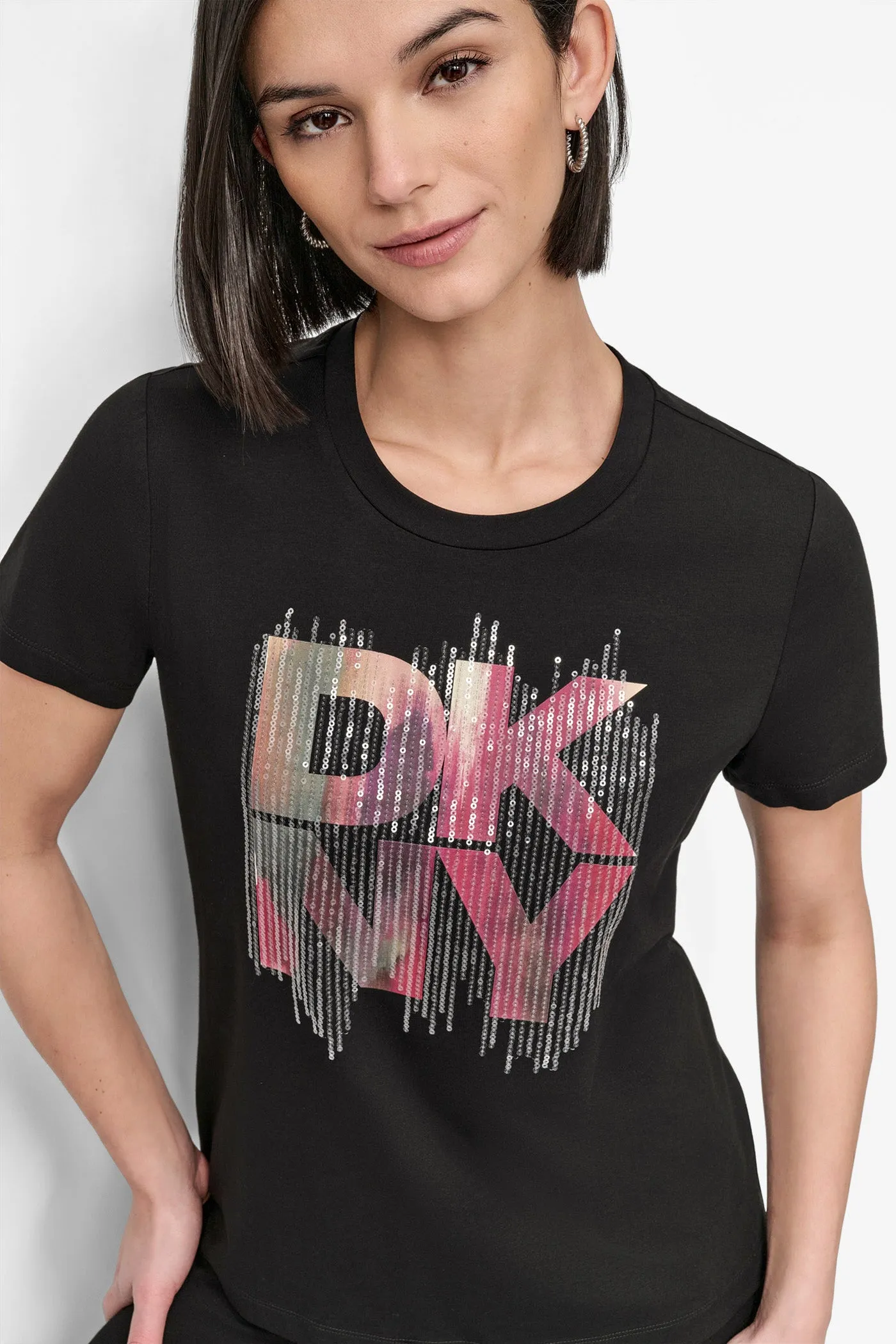 SHORT SLEEVE PRINTED STACK LOGO TEE sold by DKNY product image thumbnail 4