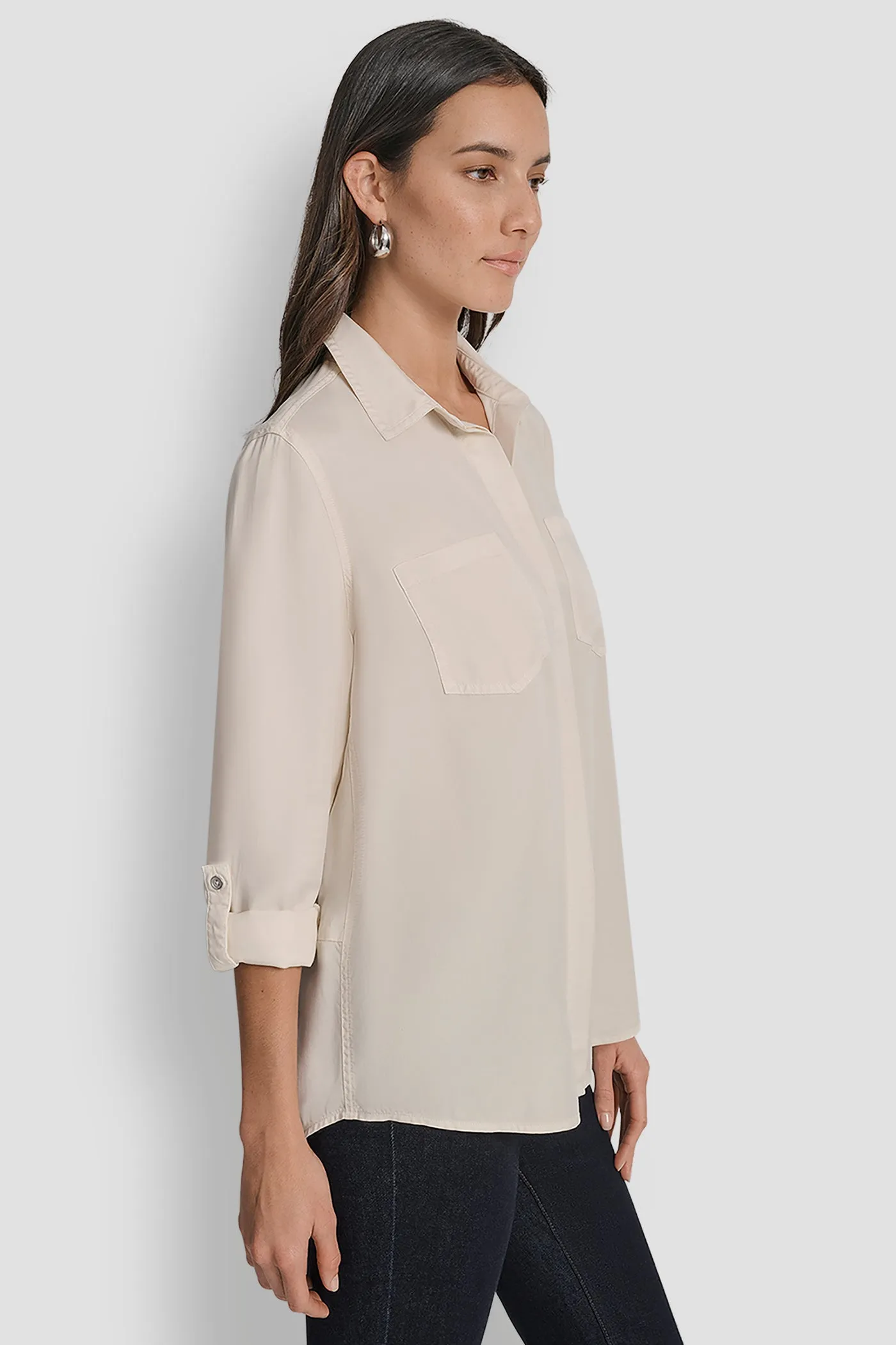 SPLIT BACK BUTTON FRONT WITH ROLL TAB sold by DKNY product image thumbnail 3