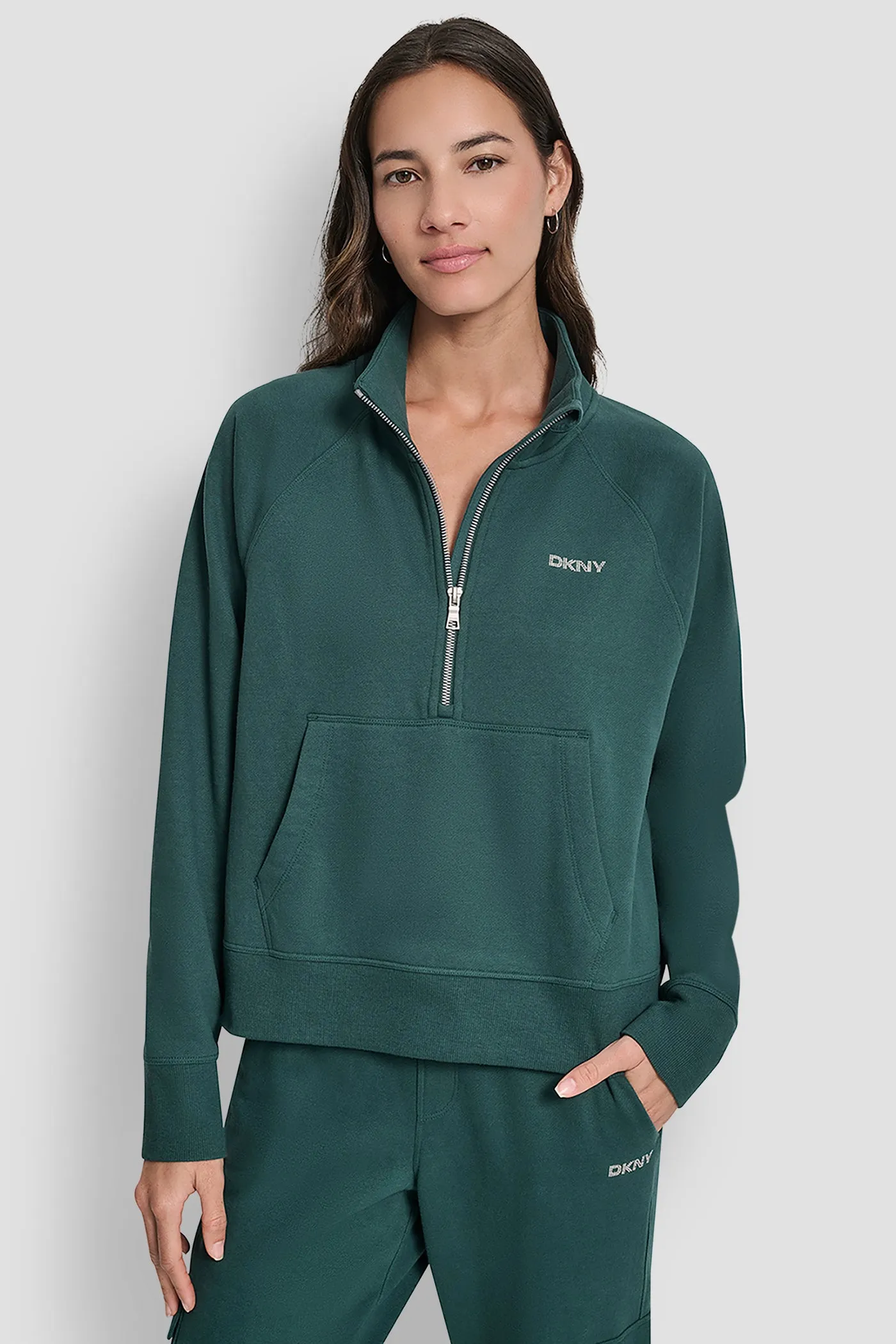 HIGH-RISE STUDDED LOGO SLIM JOGGER sold by DKNY