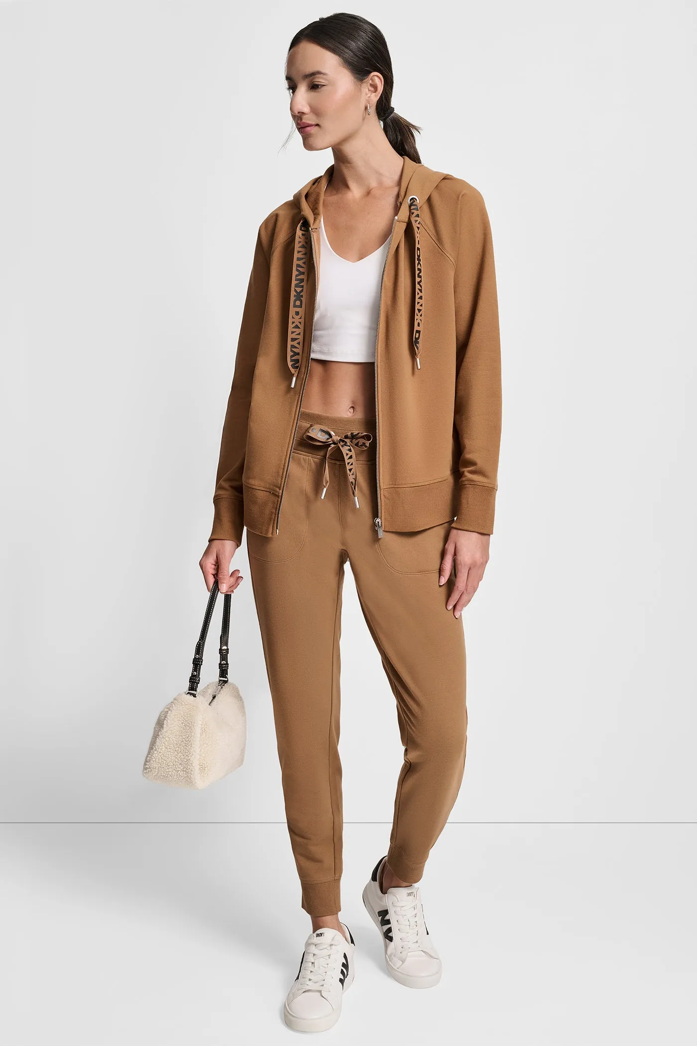 HIGH-RISE TWO-TONE LOGO DRAWSTRING JOGGER sold by DKNY product image thumbnail 5