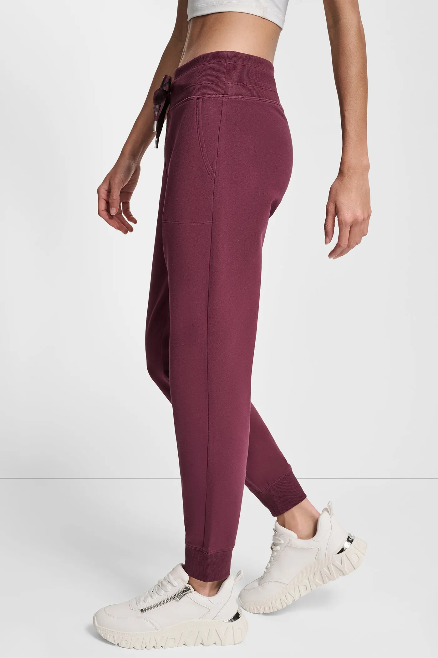 HIGH RISE TWO TONE LOGO DRAWSTRING JOGGER sold by DKNY product image thumbnail 3