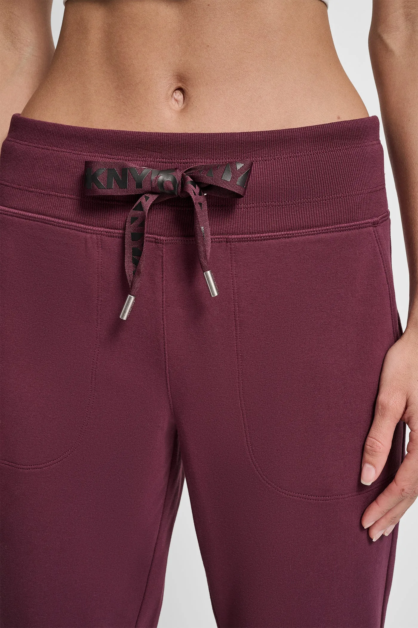 HIGH RISE TWO TONE LOGO DRAWSTRING JOGGER sold by DKNY product image thumbnail 4