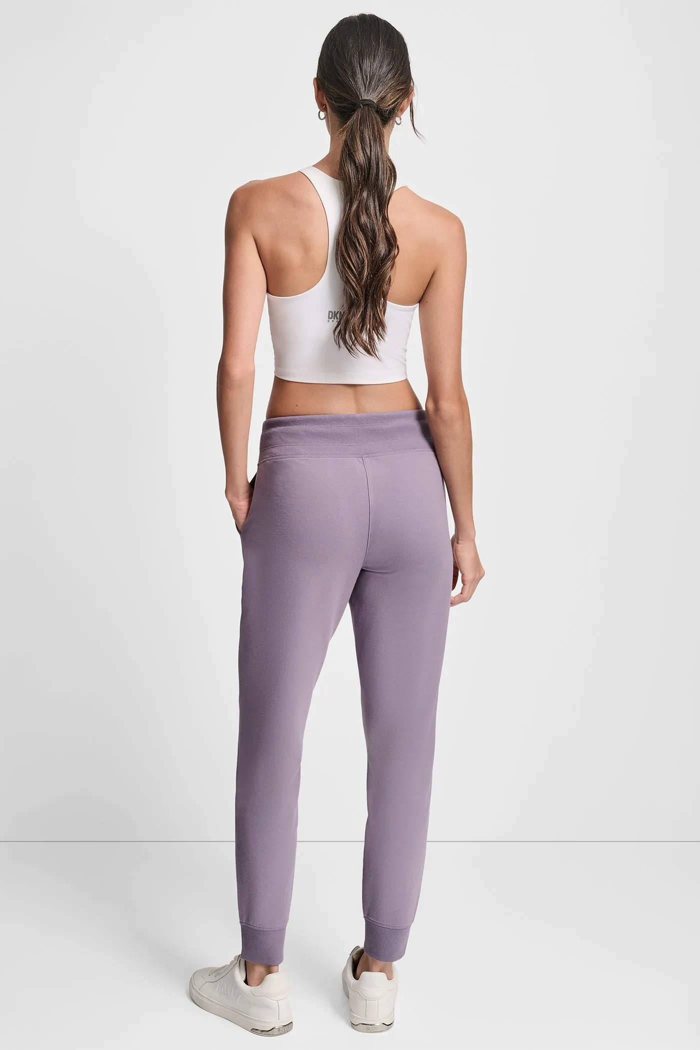 HIGH-RISE TWO-TONE LOGO DRAWSTRING JOGGER sold by DKNY product image thumbnail 2