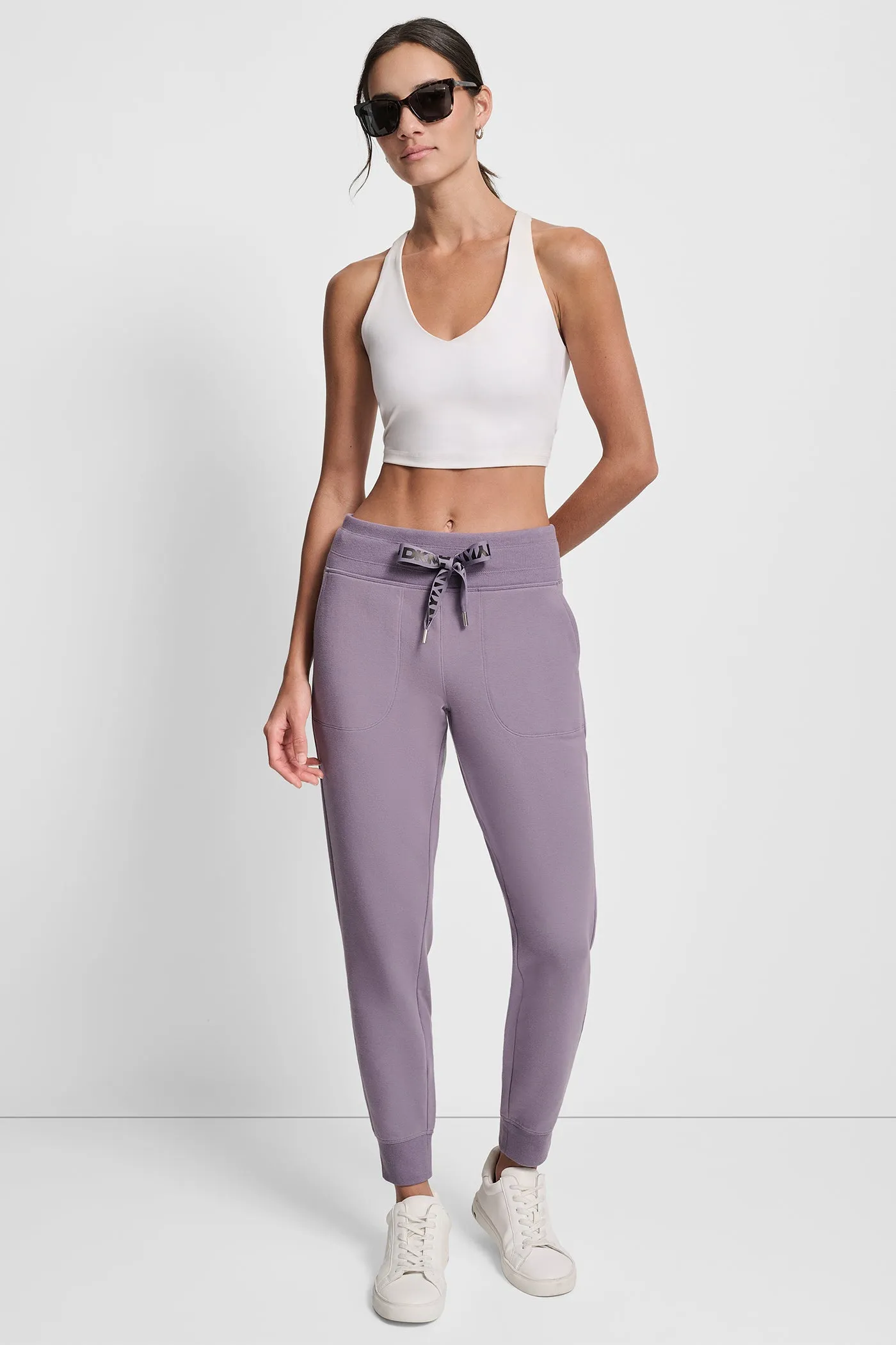 HIGH-RISE TWO-TONE LOGO DRAWSTRING JOGGER sold by DKNY product image thumbnail 4