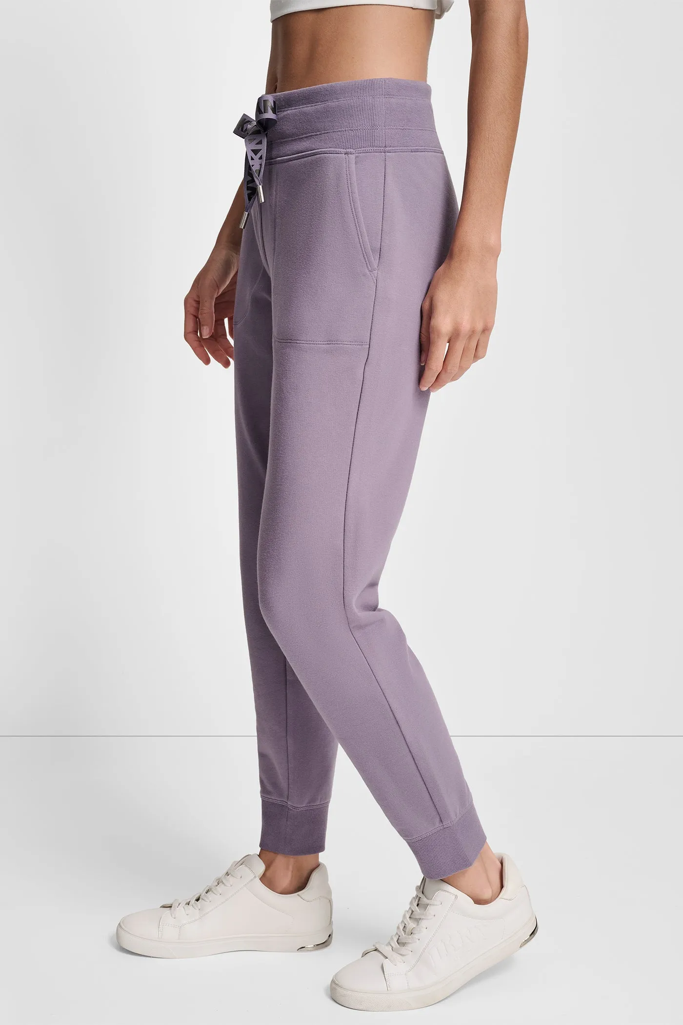 HIGH-RISE TWO-TONE LOGO DRAWSTRING JOGGER sold by DKNY product image thumbnail 3