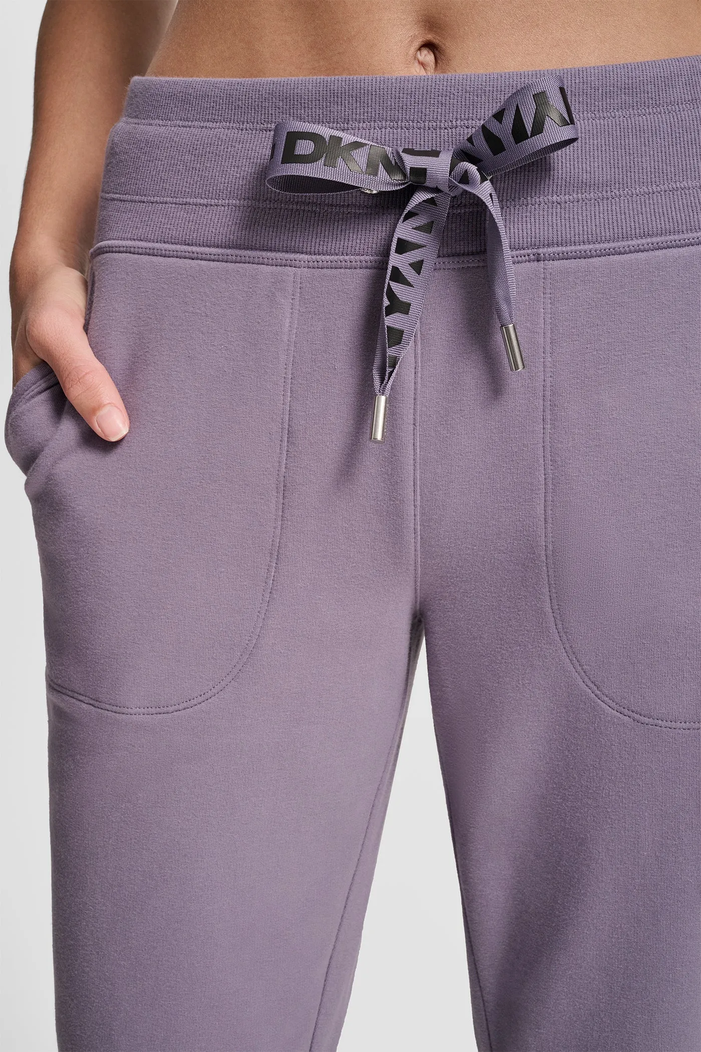 HIGH-RISE TWO-TONE LOGO DRAWSTRING JOGGER sold by DKNY product image thumbnail 5