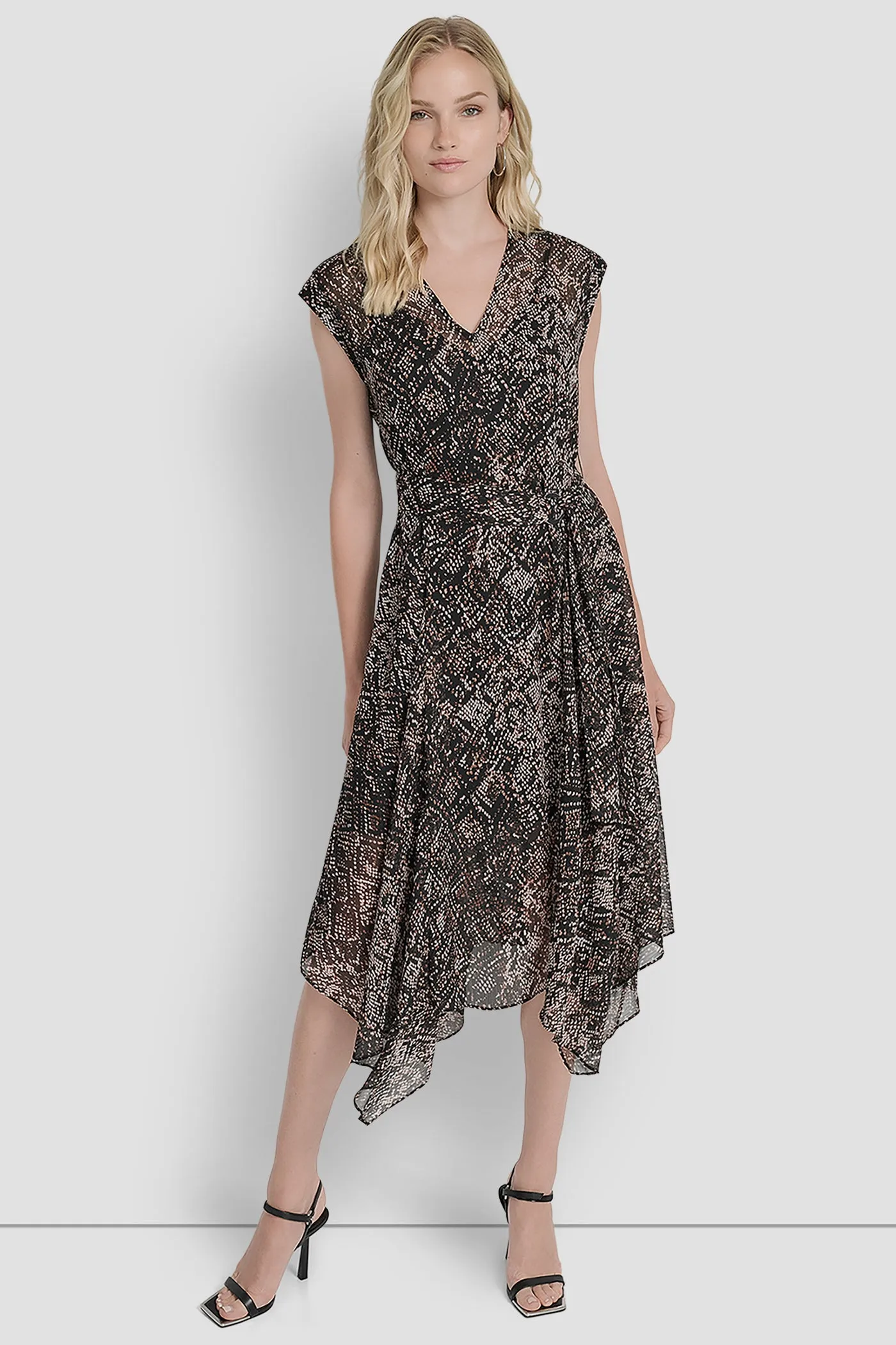 SLEEVLESS V-NECK MIDI sold by DKNY