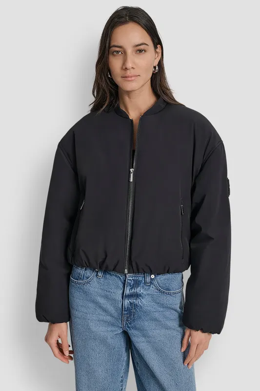 MATTE NYLON BOMBER STYLE JACKET sold by DKNY