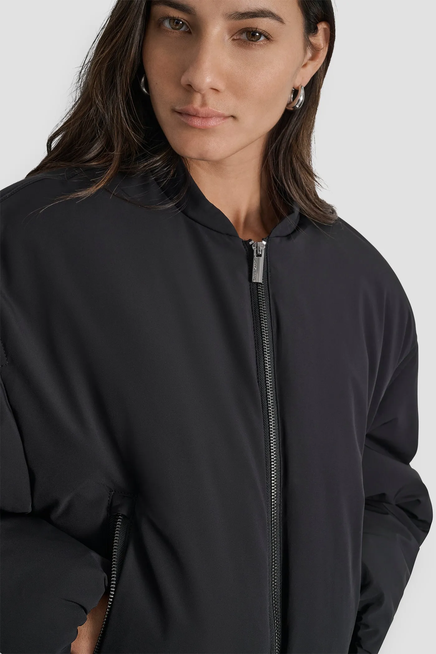 MATTE NYLON BOMBER STYLE JACKET sold by DKNY product image thumbnail 5