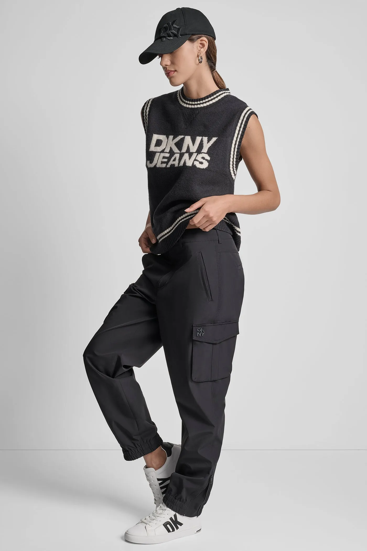 HIGH WAIST CARGO JOGGER WITH ZIPPER OPENING AT ANKLE sold by DKNY product image thumbnail 5