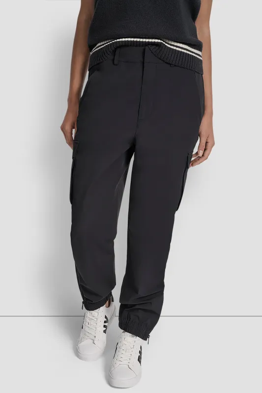 HIGH WAIST CARGO JOGGER WITH ZIPPER OPENING AT ANKLE sold by DKNY