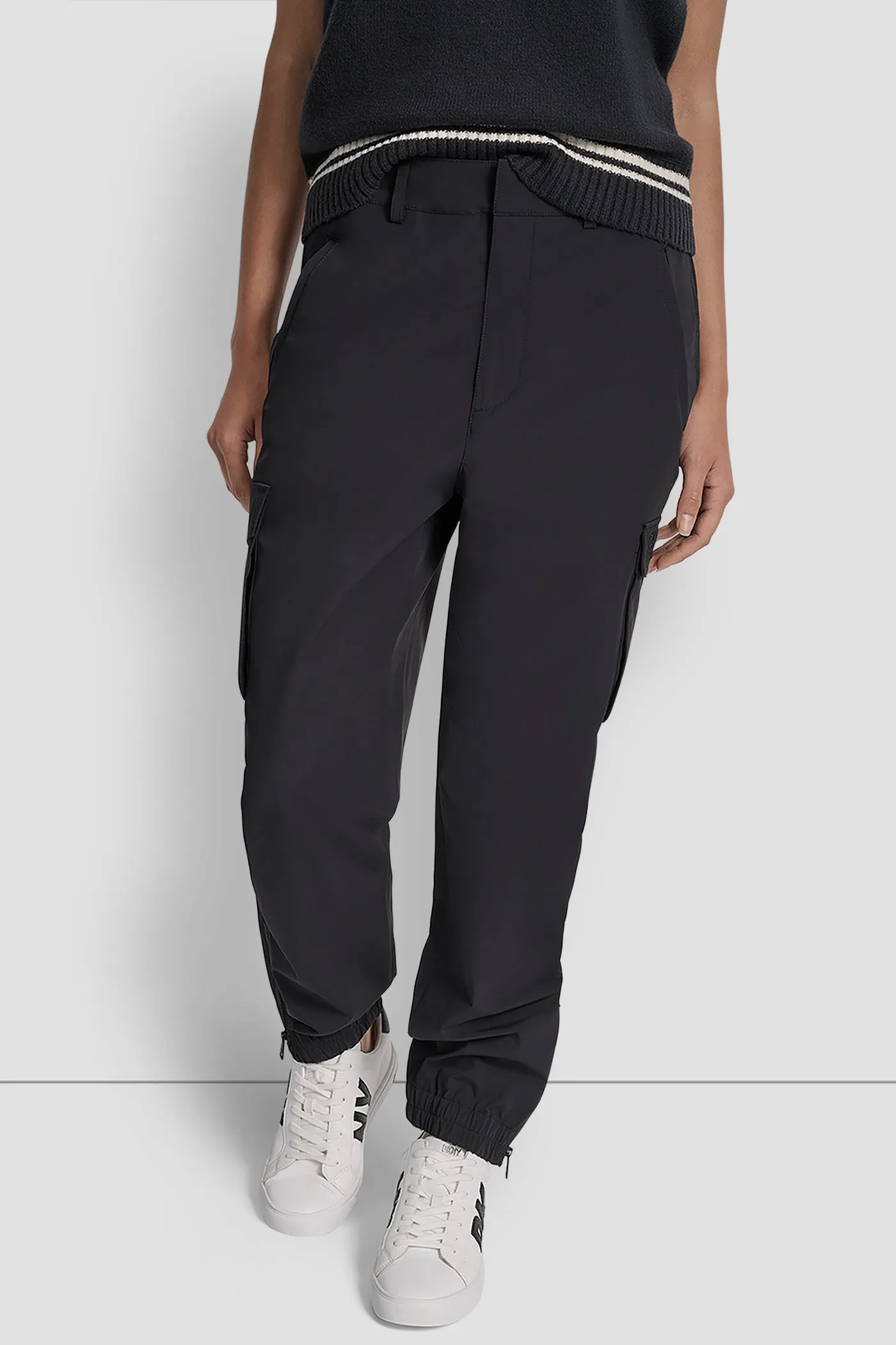 HIGH WAIST CARGO JOGGER WITH ZIPPER OPENING AT ANKLE sold by DKNY
