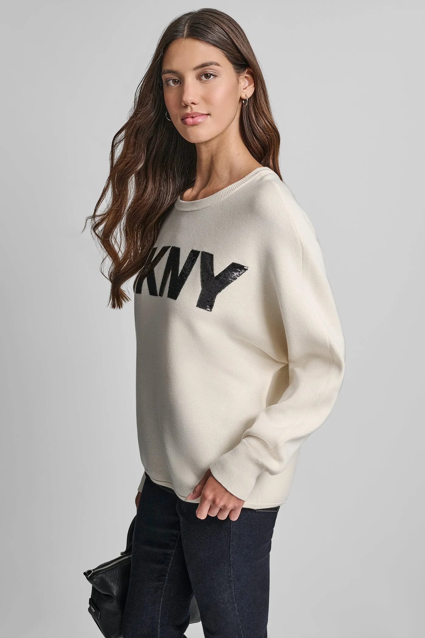 SEQUIN LOGO SWEATER sold by DKNY product image thumbnail 3