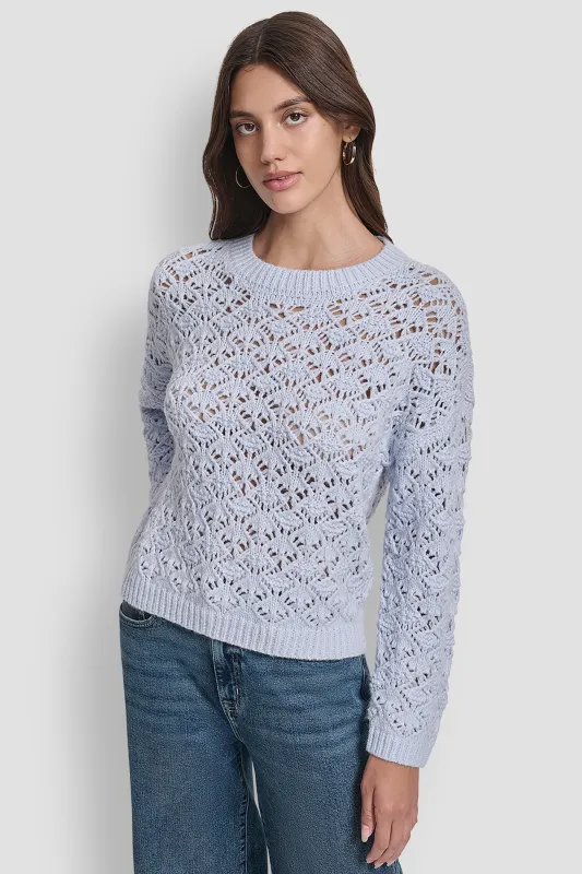 POINTELLE STITCH SWEATER sold by DKNY