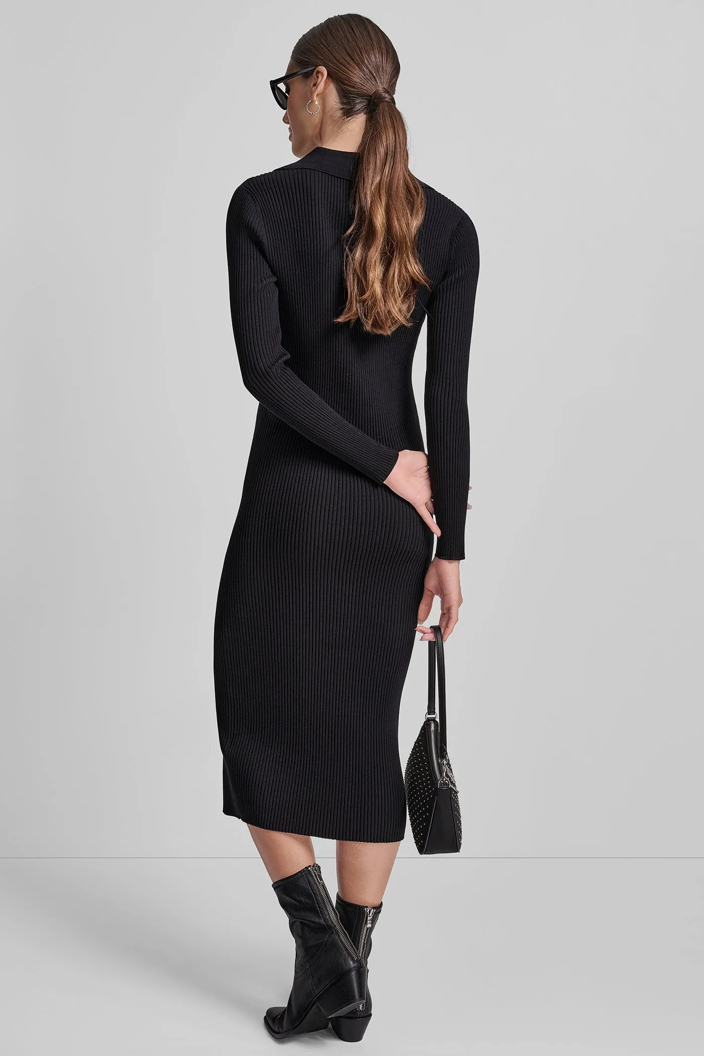 RIB-KNIT MIDI POLO DRESS sold by DKNY product image thumbnail 2