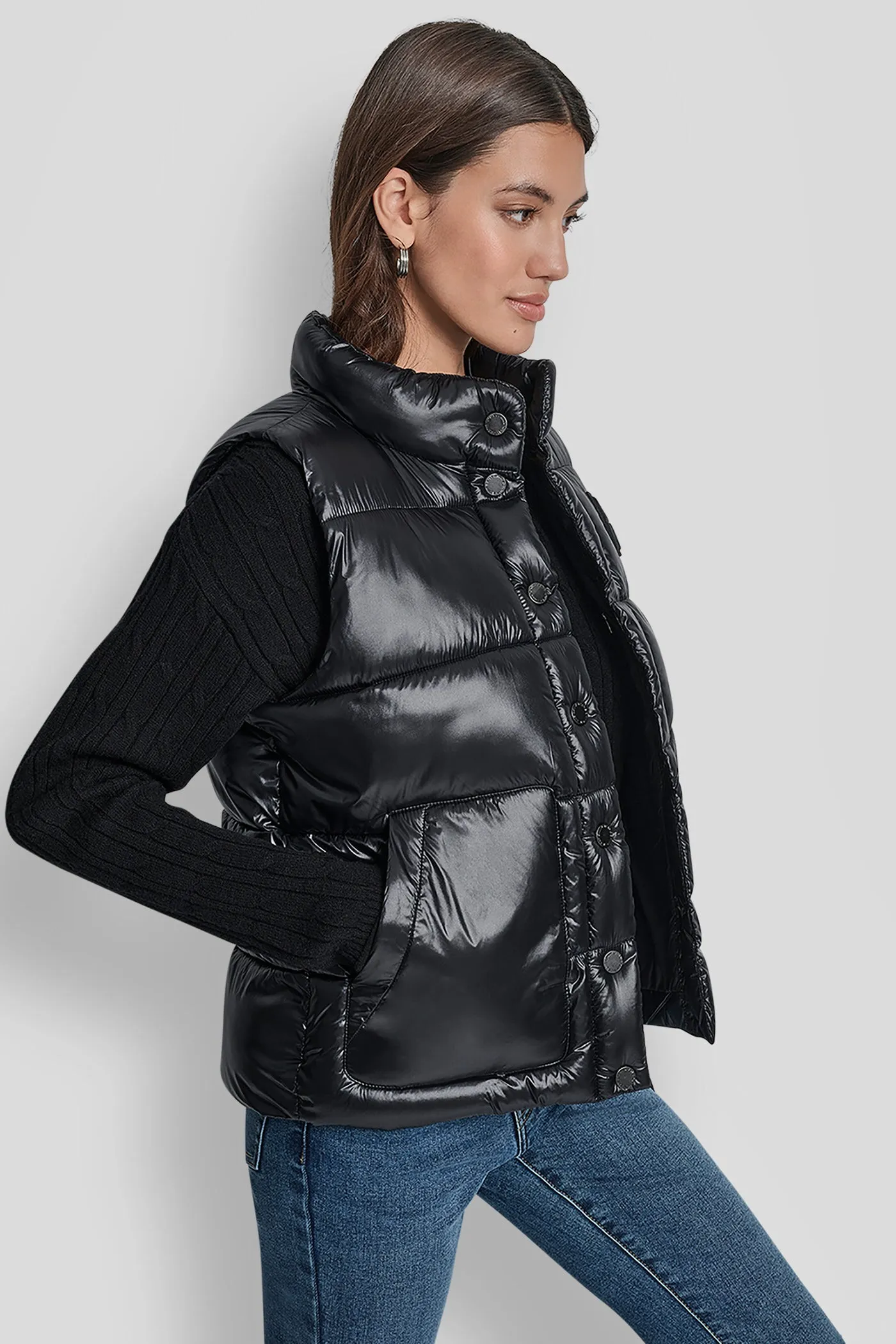 LOGO-EMBROIDERED PUFFER VEST sold by DKNY product image thumbnail 3
