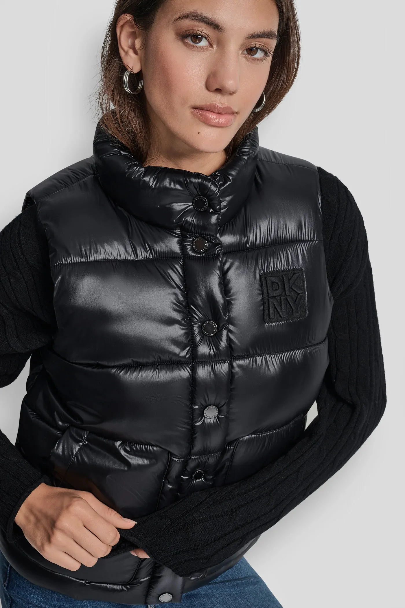 LOGO-EMBROIDERED PUFFER VEST sold by DKNY product image thumbnail 5