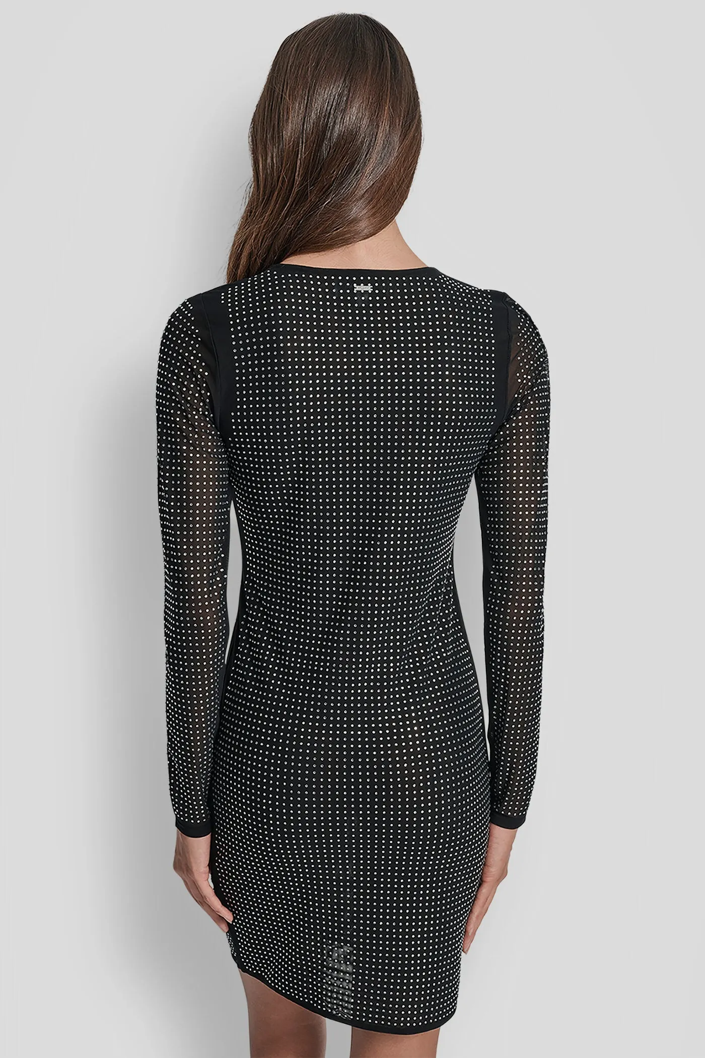 DOME STUDS MESH LONG SLEEVE DRESS sold by DKNY product image thumbnail 5