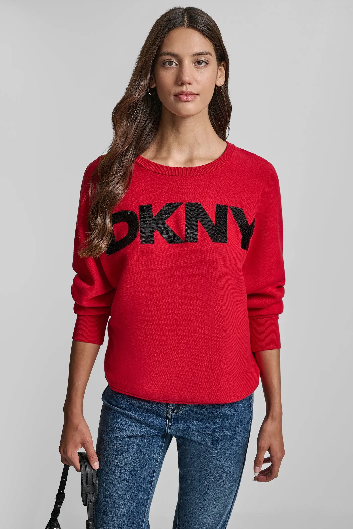 SEQUIN LOGO SWEATER sold by DKNY