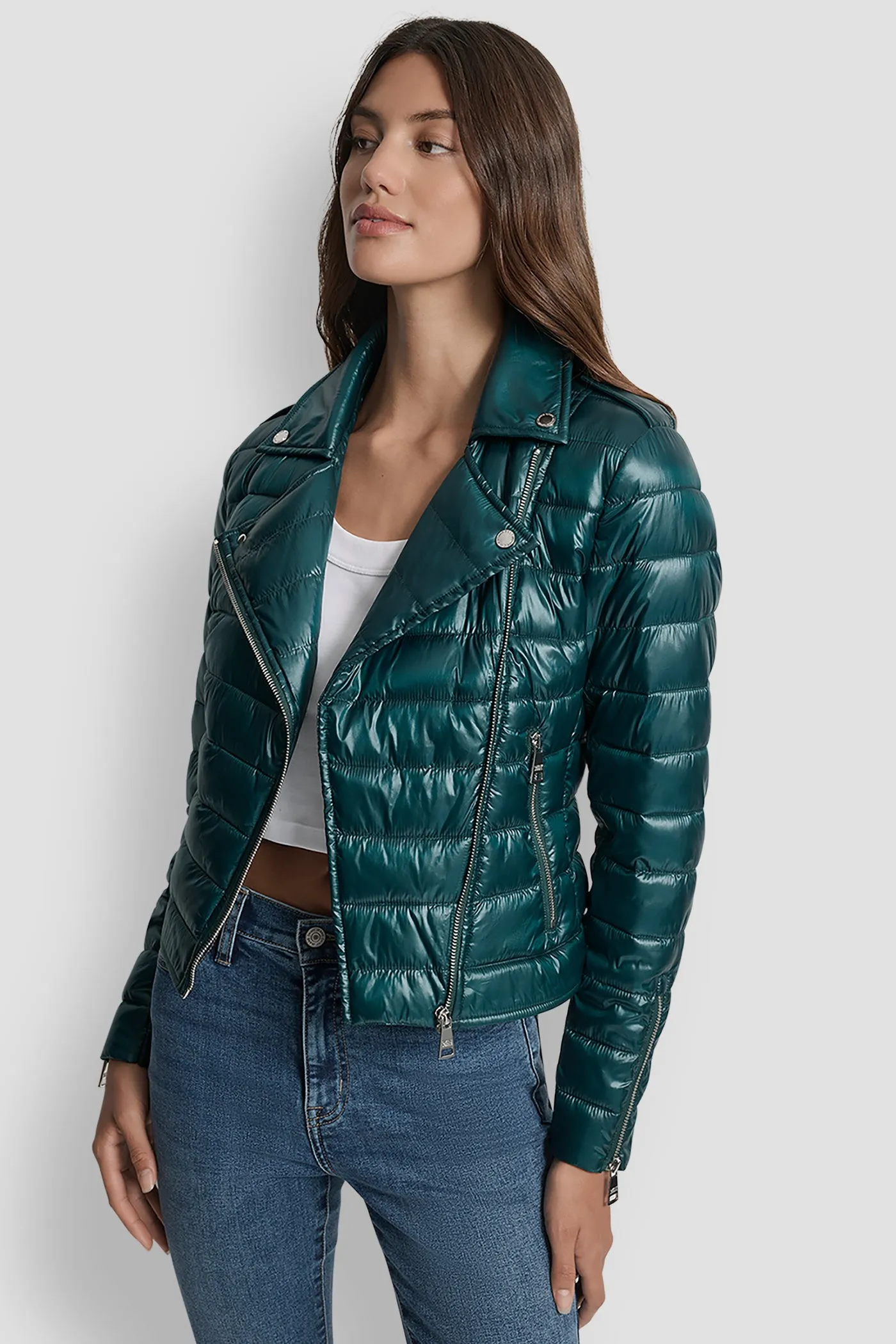 MOTO-STYLE PUFFER JACKET sold by DKNY product image thumbnail 4