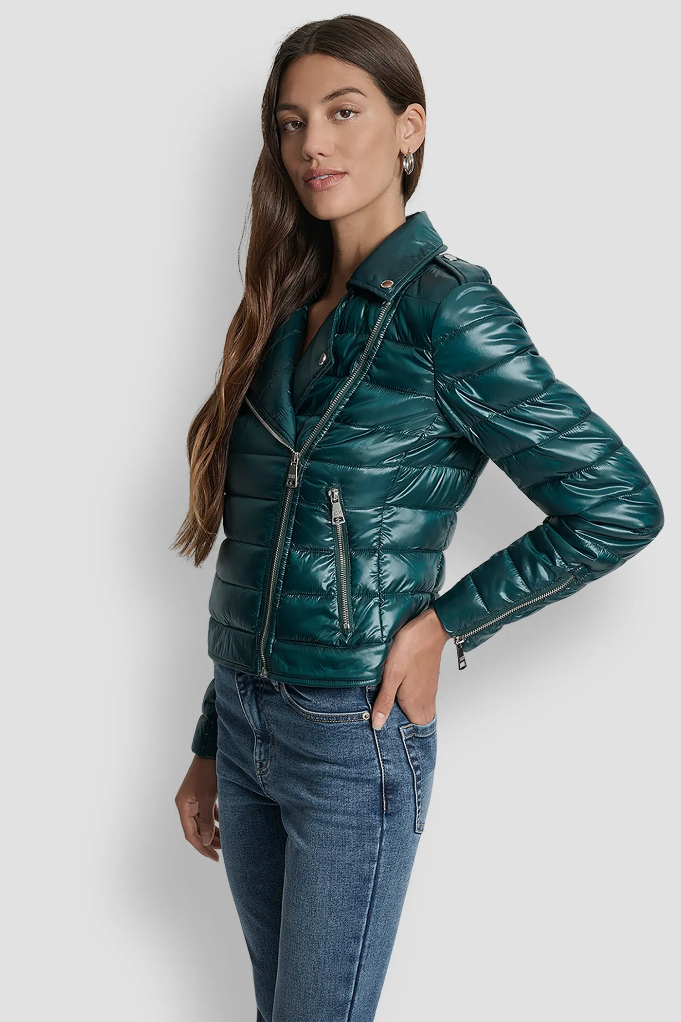 MOTO-STYLE PUFFER JACKET sold by DKNY product image thumbnail 3