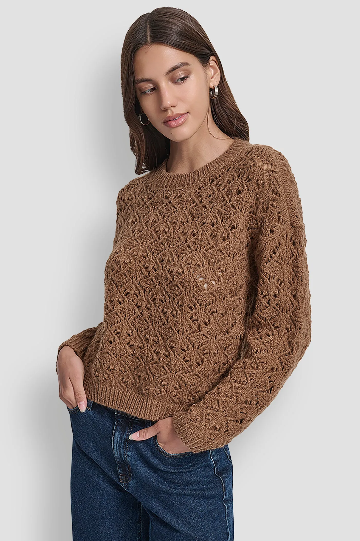 POINTELLE STITCH SWEATER sold by DKNY