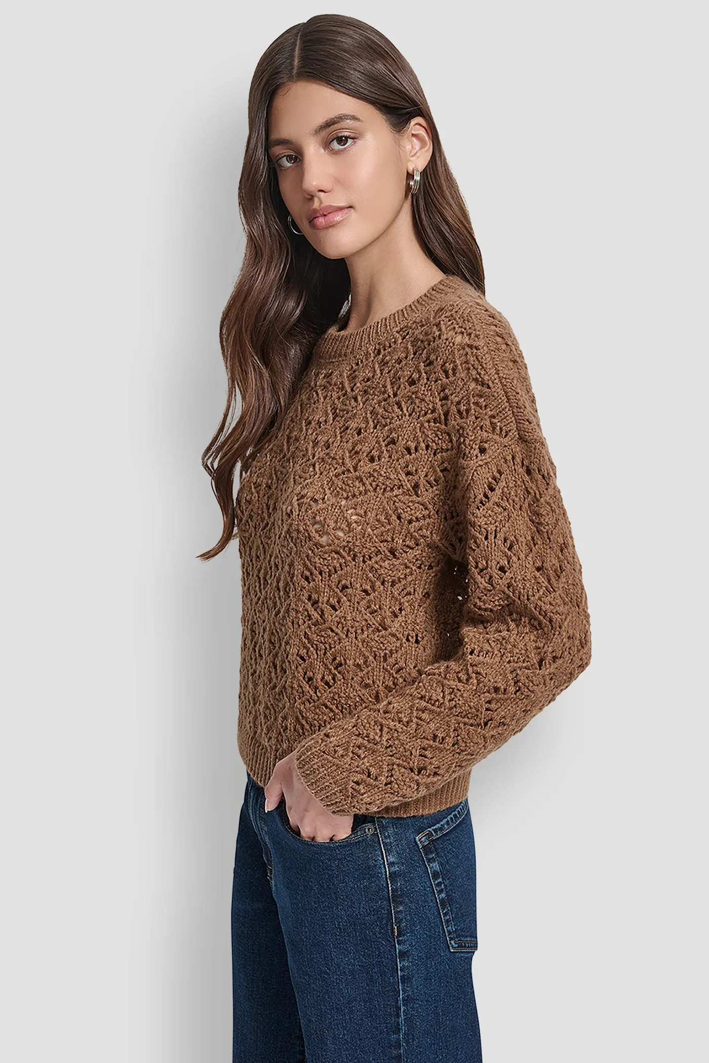 POINTELLE STITCH SWEATER sold by DKNY product image thumbnail 3