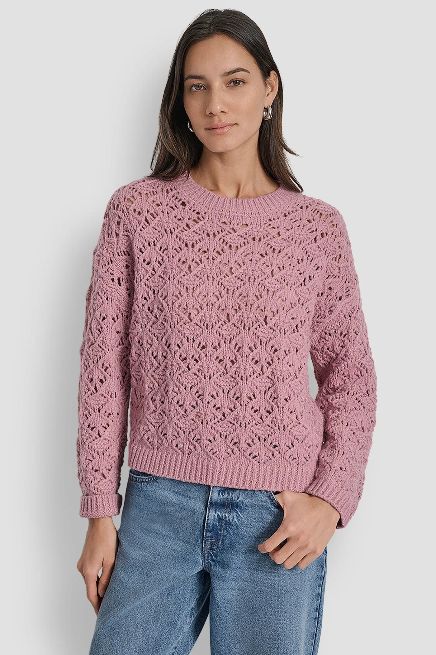 POINTELLE STITCH SWEATER sold by DKNY