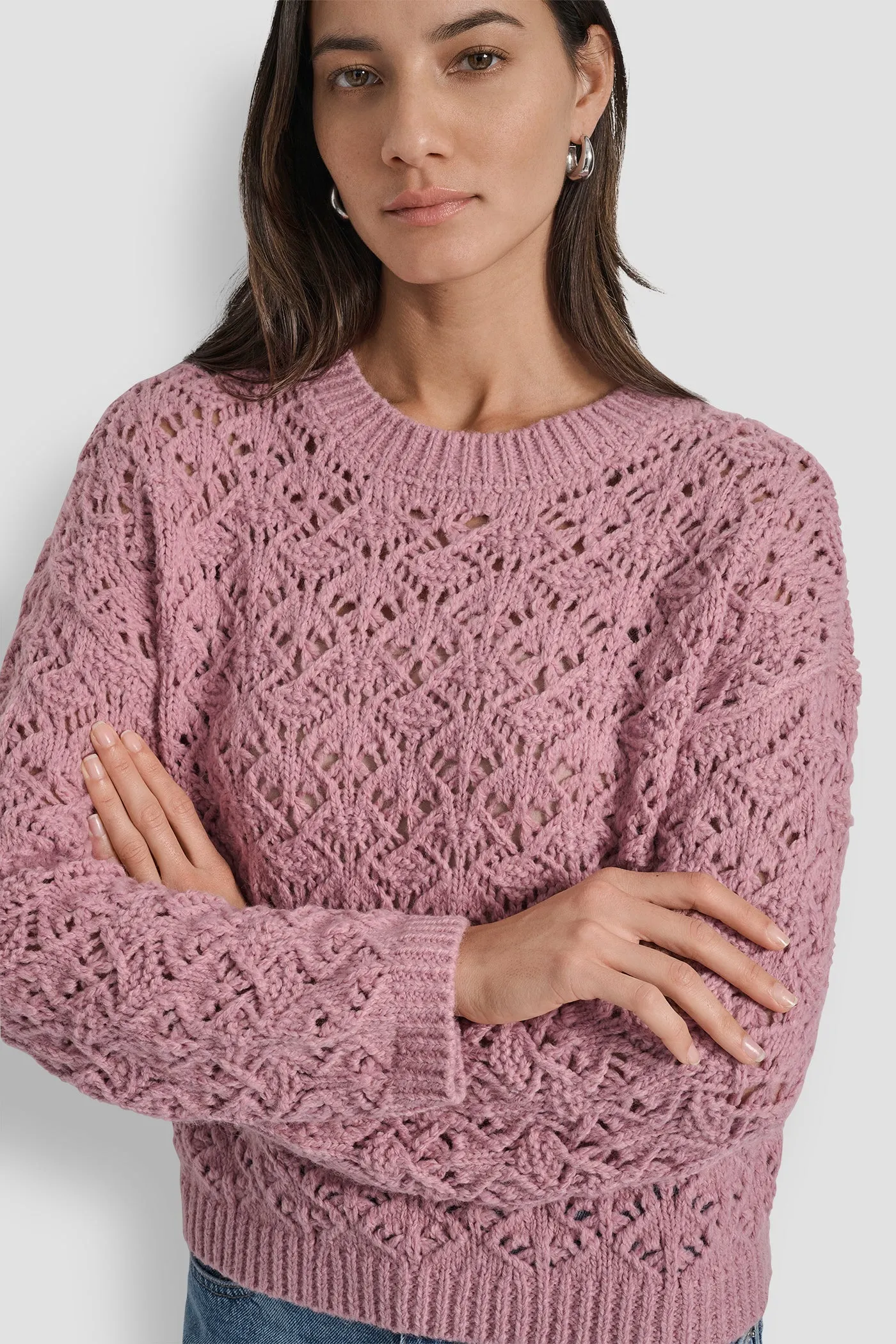 POINTELLE STITCH SWEATER sold by DKNY product image thumbnail 4